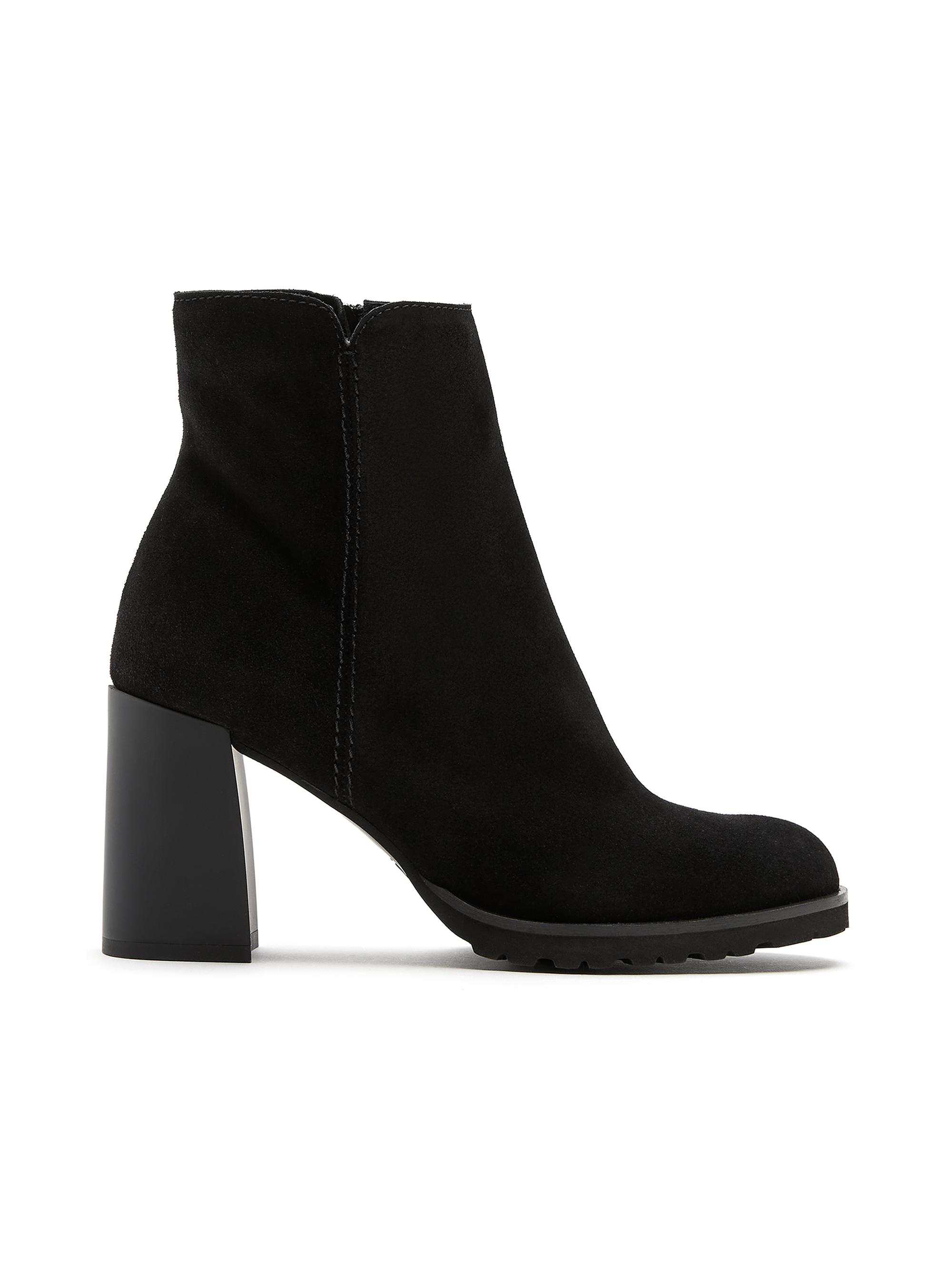 La Canadienne Women's Maggie 85MM Suede Block-Heel Booties - Black Suede