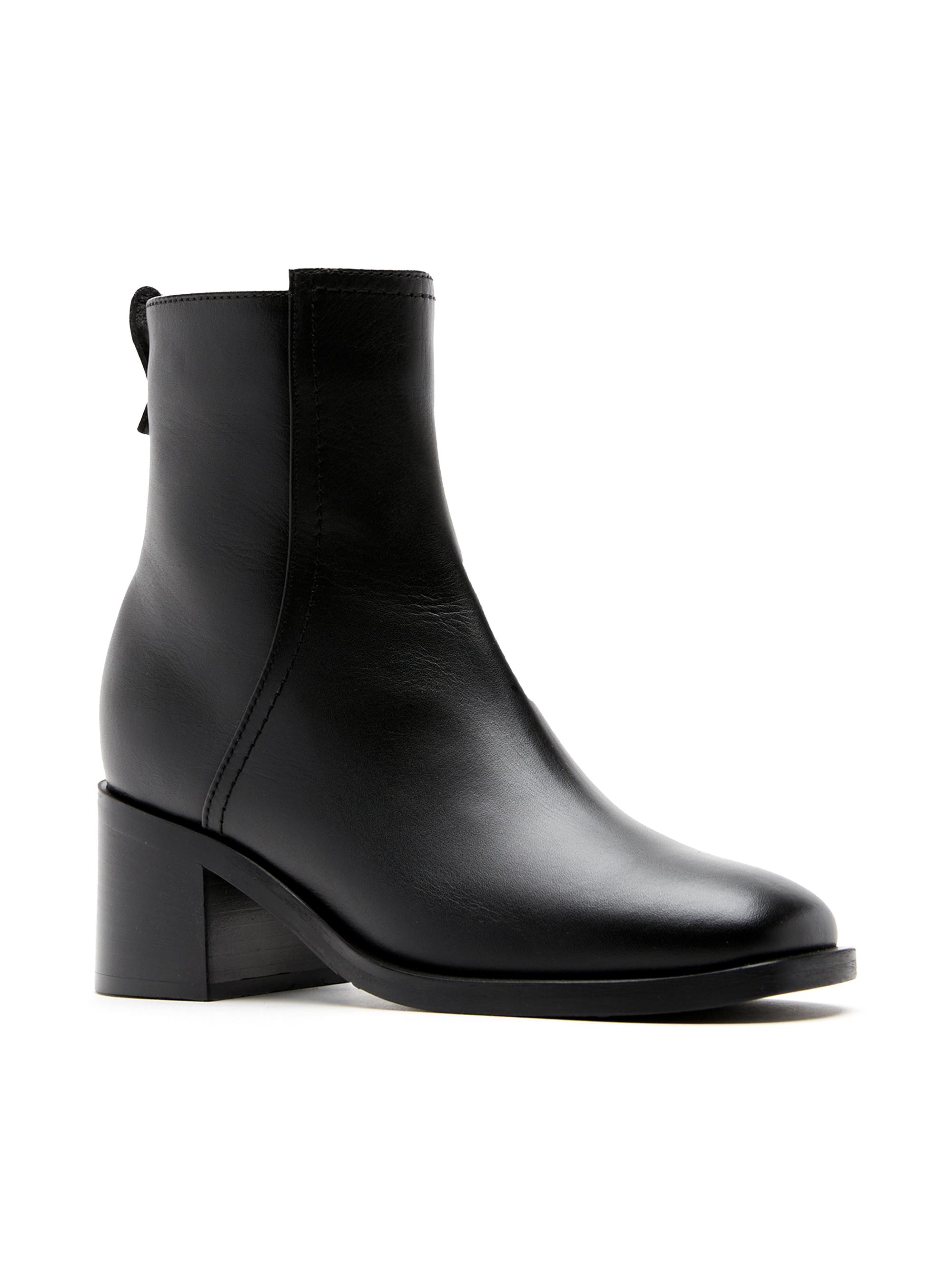 La Canadienne Jordan 65MM Leather Block-Heel Booties | Saks Fifth