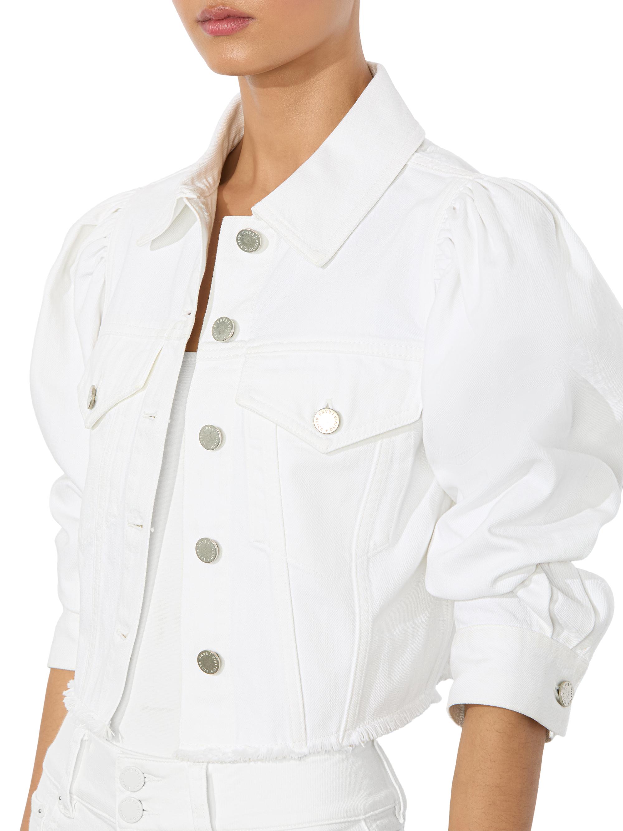 Alice Olivia Lana Denim Puff-Sleeve Jacket Saks Fifth Avenue