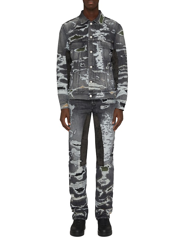 Shop Givenchy Jeans in Destroyed Denim and Moleskin | Saks Shop Givenchy Jeans in Destroyed Denim and Moleskin | Saks