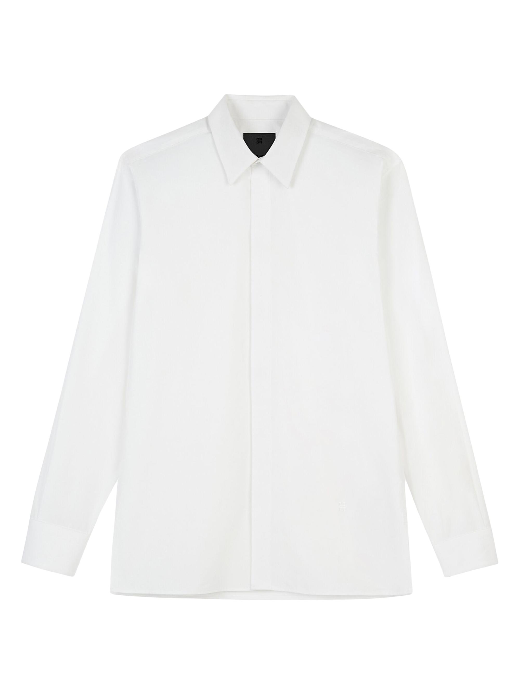Givenchy Men's 4G Embroidered Shirt in Poplin - White