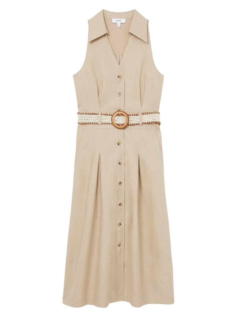 【海外限定】REISSドレス☆Annie Denim Fit and Flare Midi Dres Buy Reiss White Annie Denim Fit and Flare Midi Dress from