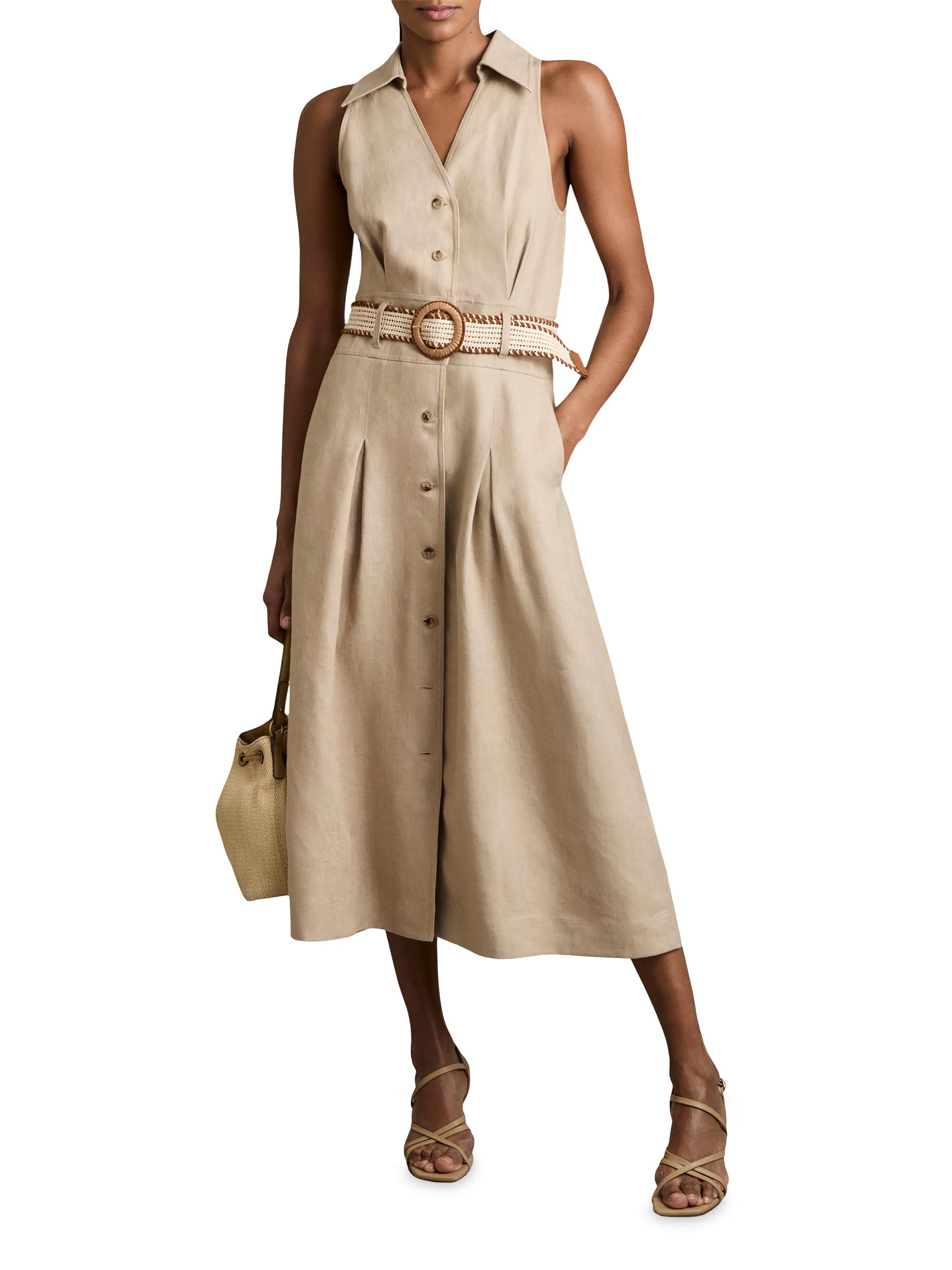 ephemera linen dress ISOLDE button down slip linen dress main image 1