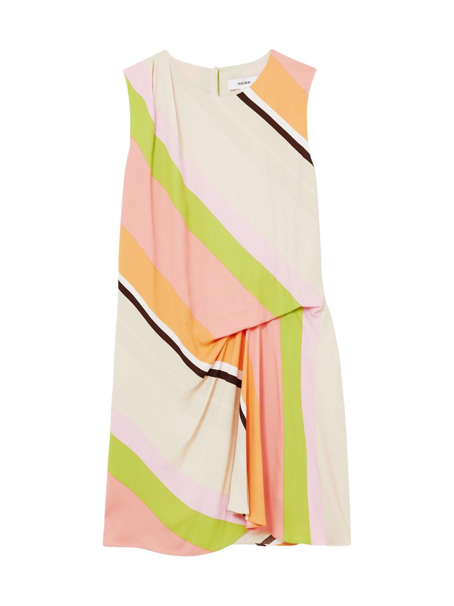 【海外限定】REISSドレス☆Esme Stripe V Neck Sleeveless Mini Buy Reiss Brown/Navy Esme Stripe-Print Sleeveless Mini Dress