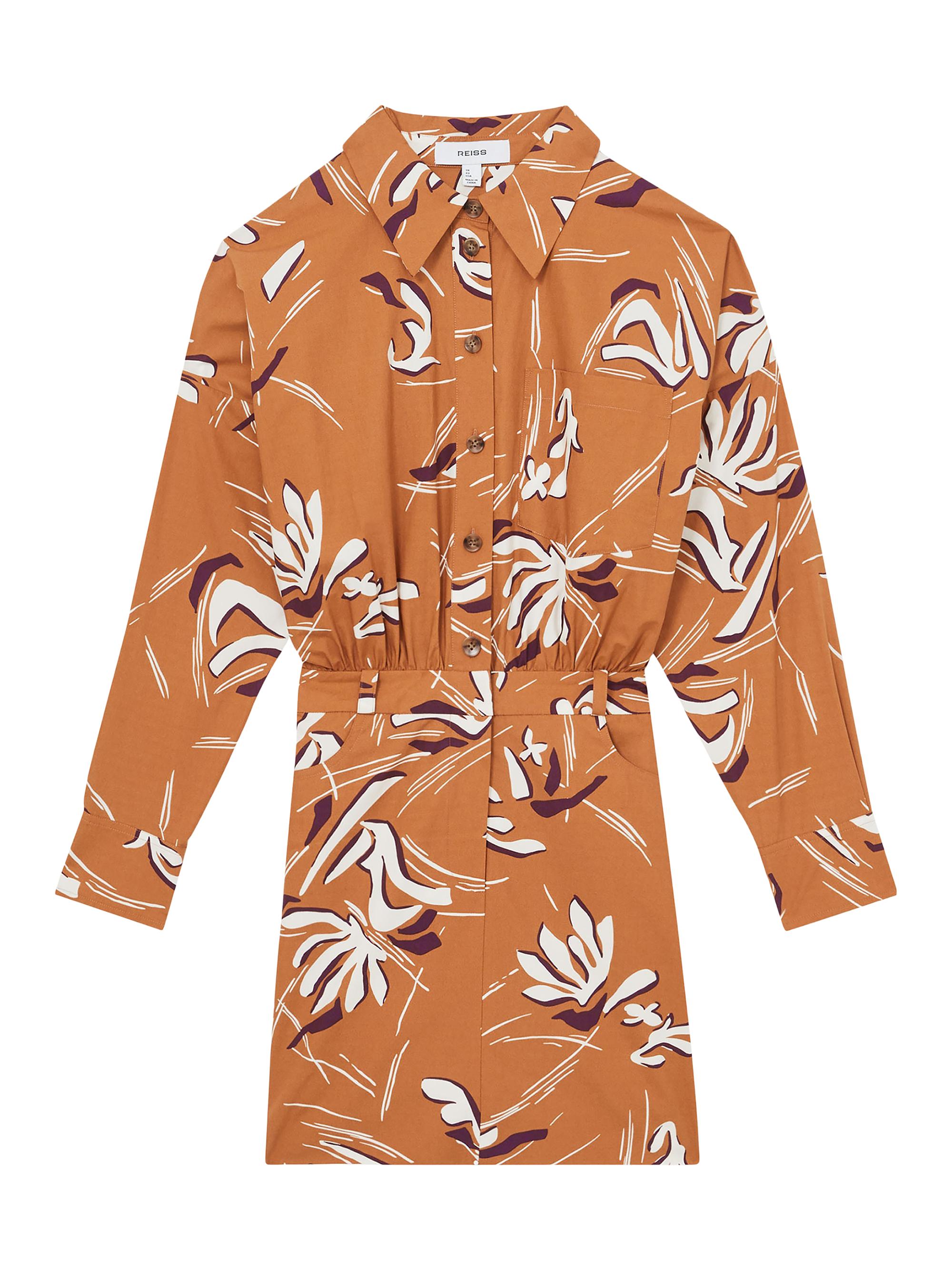 Reiss Women's Valia Floral Cotton Minidress - Rust