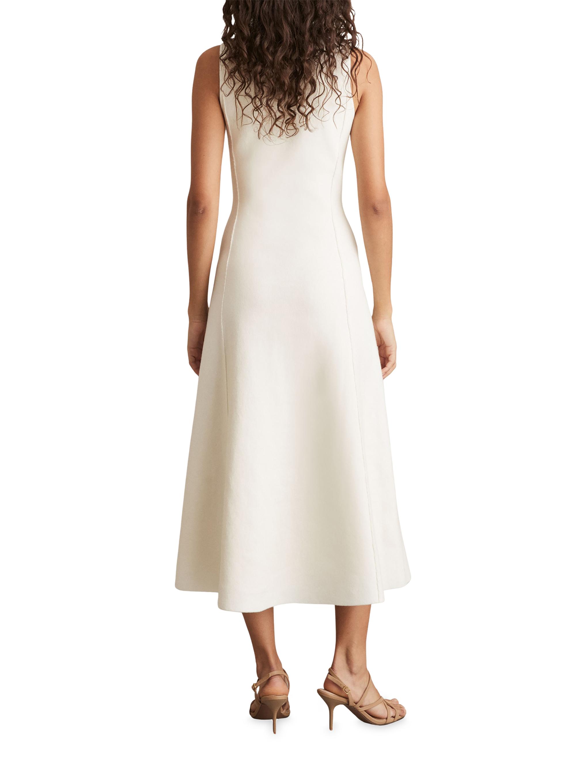 Reiss Nilo Seam Detail Knitted Midi Dress - Ivory