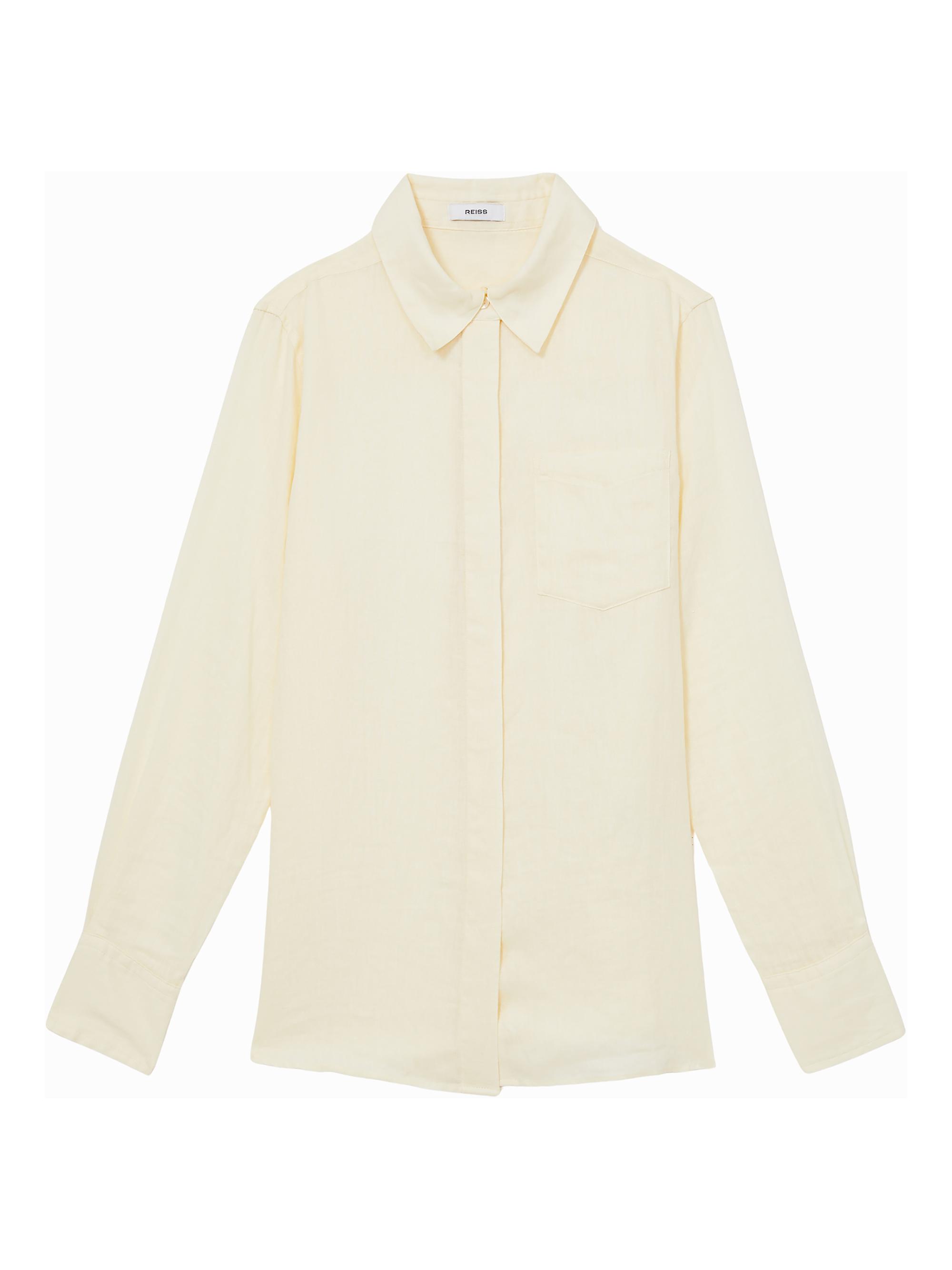 Reiss Women's Belle Linen Blouse - Yellow
