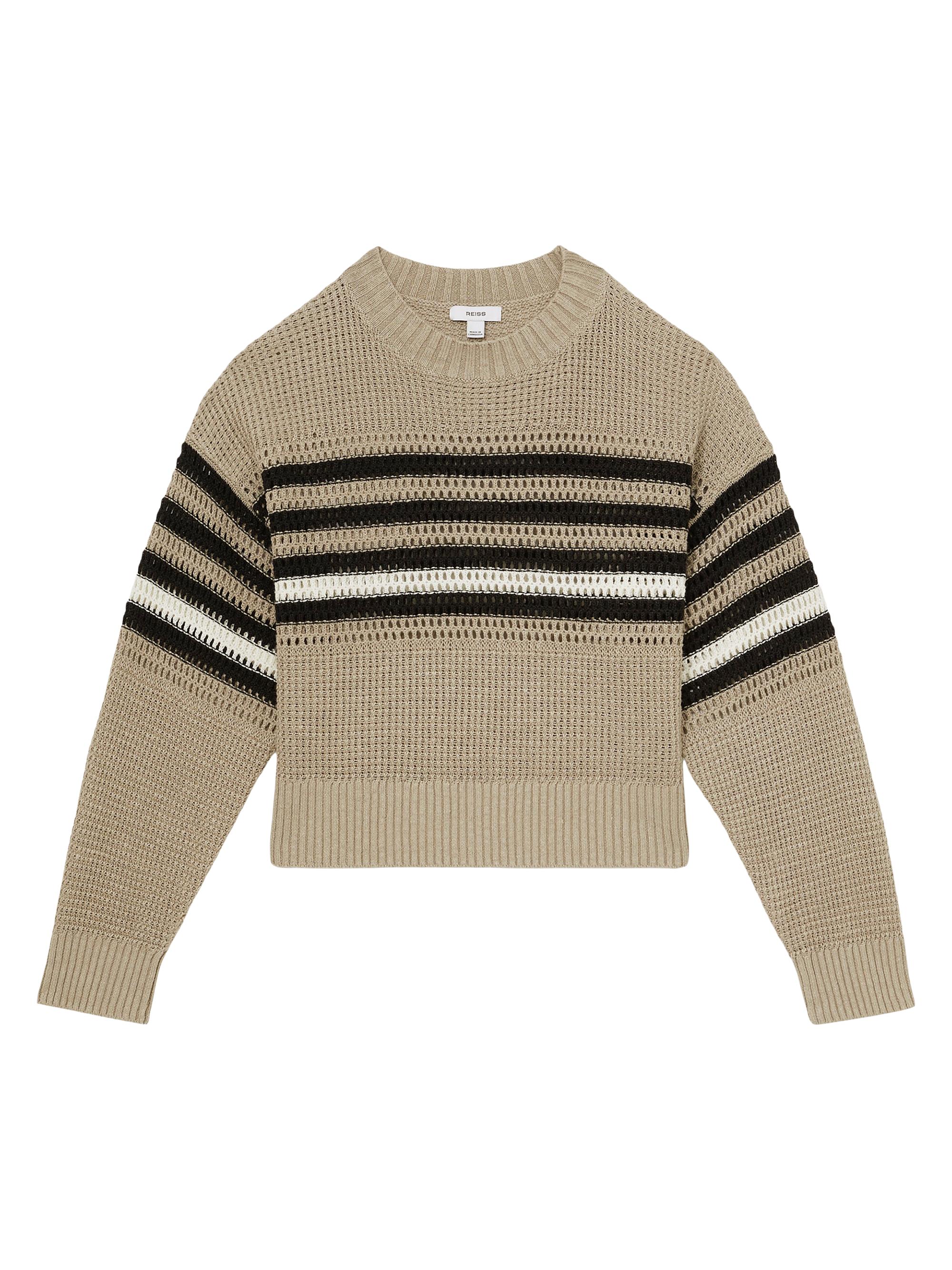 Reiss Women's Catrice Striped Linen Crewneck Sweater