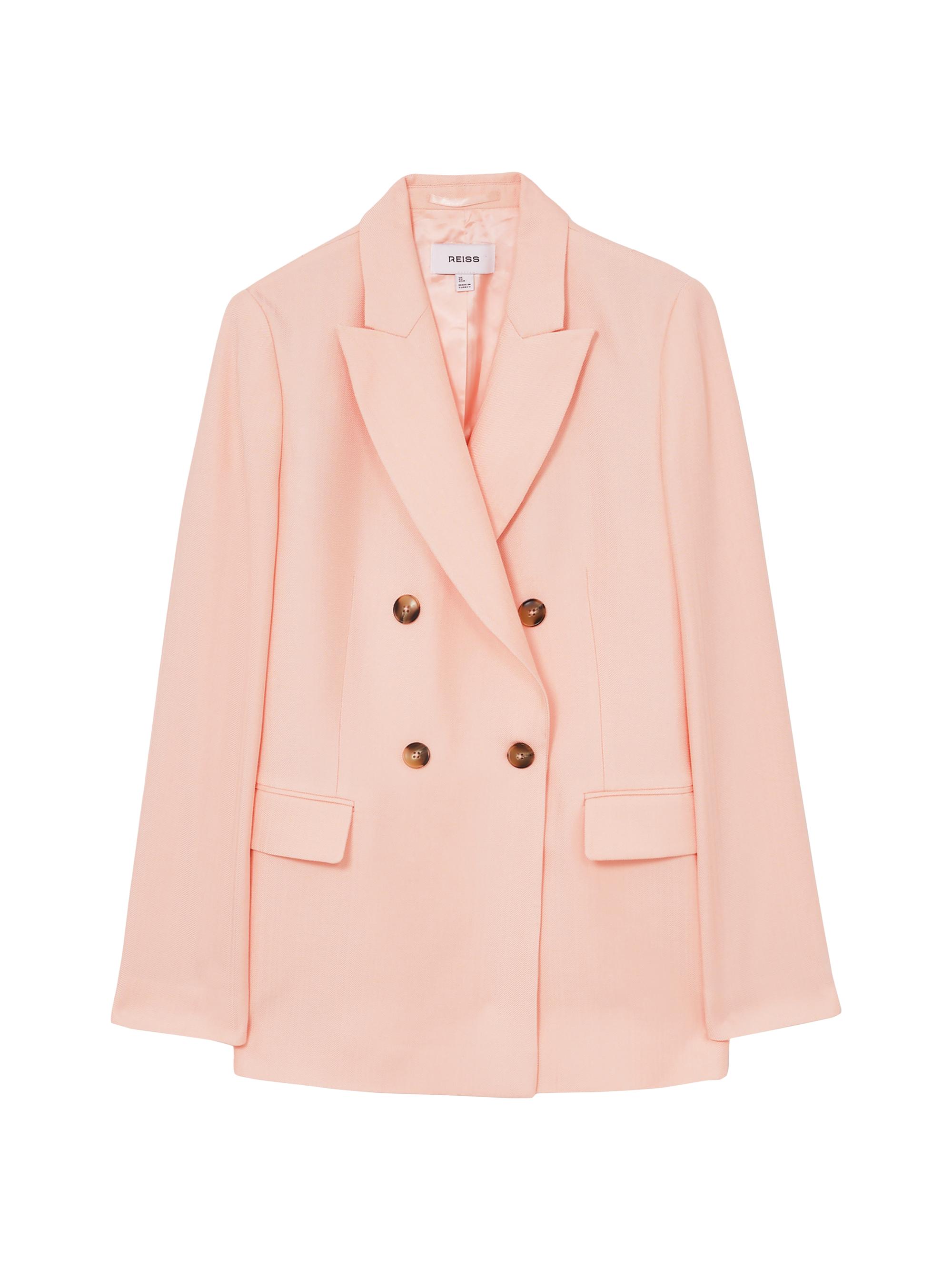 Reiss Women's Magda Double-Breasted Blazer - Pink