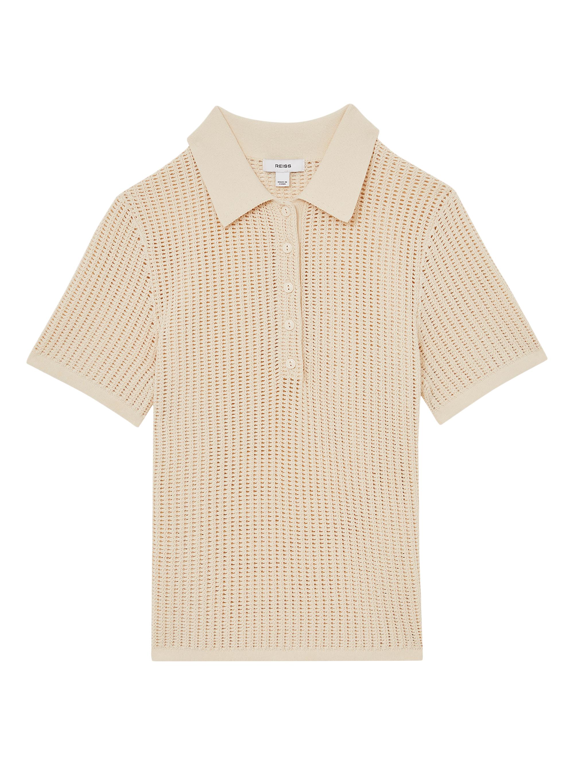 Reiss Women's Evi Knit Cotton-Nylon Polo Shirt -