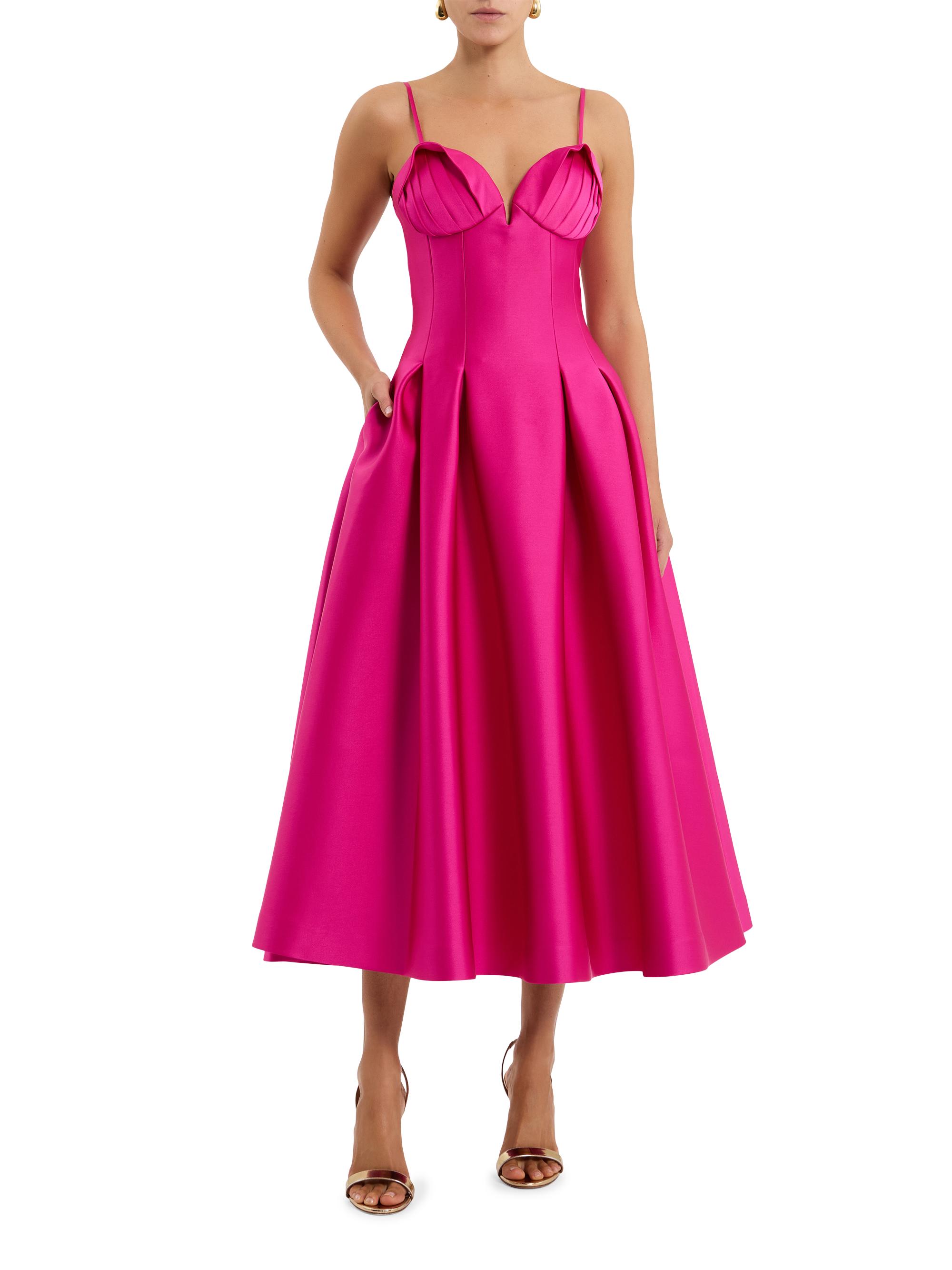 Rebecca Vallance Women's Saskia Fit & Flare Midi-Dress - Hot Pink