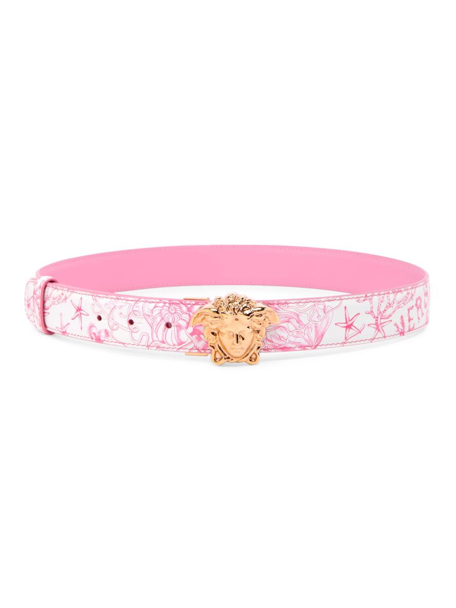 Versace Medusa Head Baby Pink Color Leather Belt Size 60/24 ? Authentic Versace Pink Medusa Leather Belt Versace main image 3