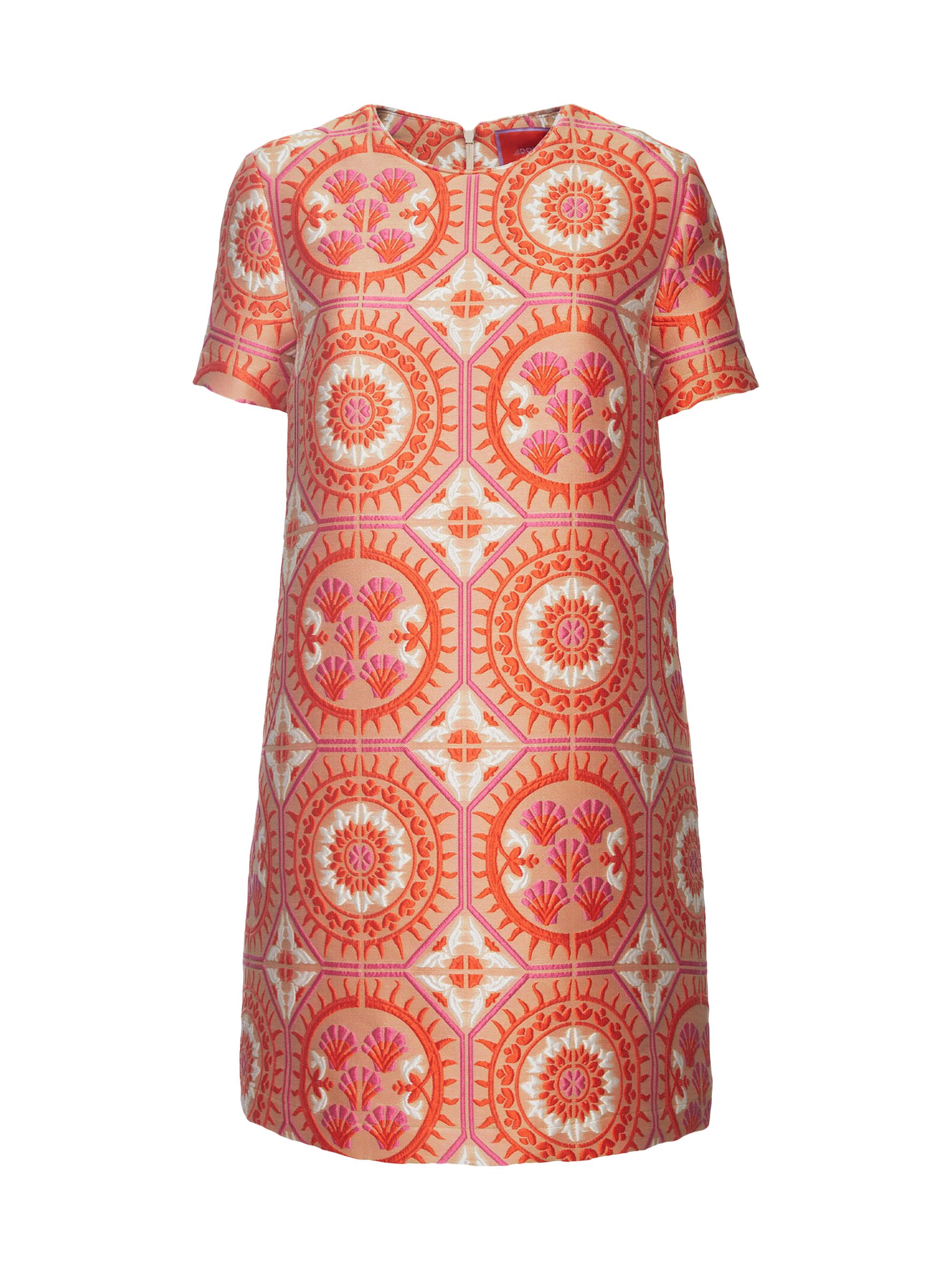 La DoubleJ Women's Mini Swing Dress - Sun Jacquard Orange