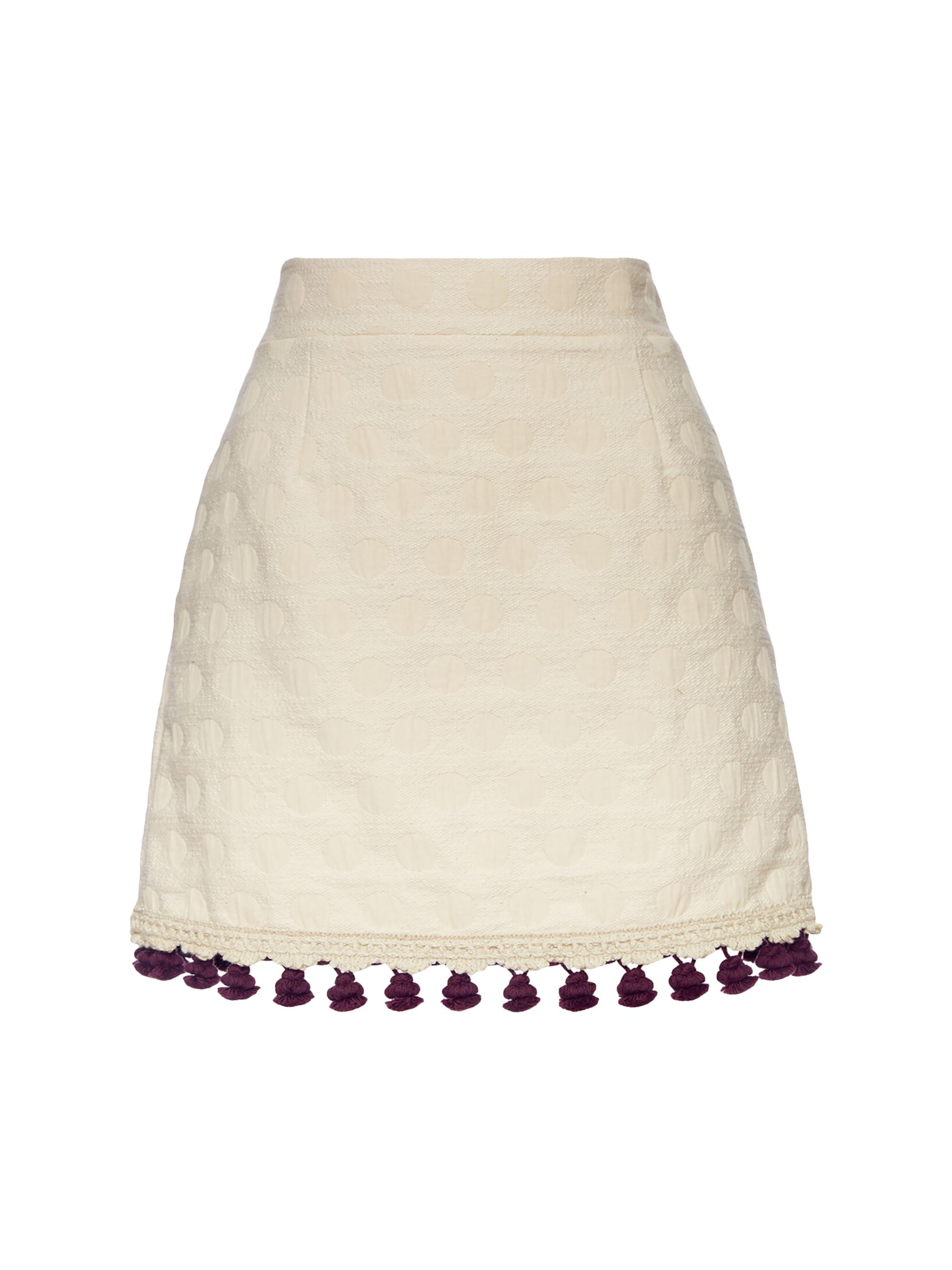 La DoubleJ Women's Baia Mini Skirt Embroidered - Creamy Jacquard Cream