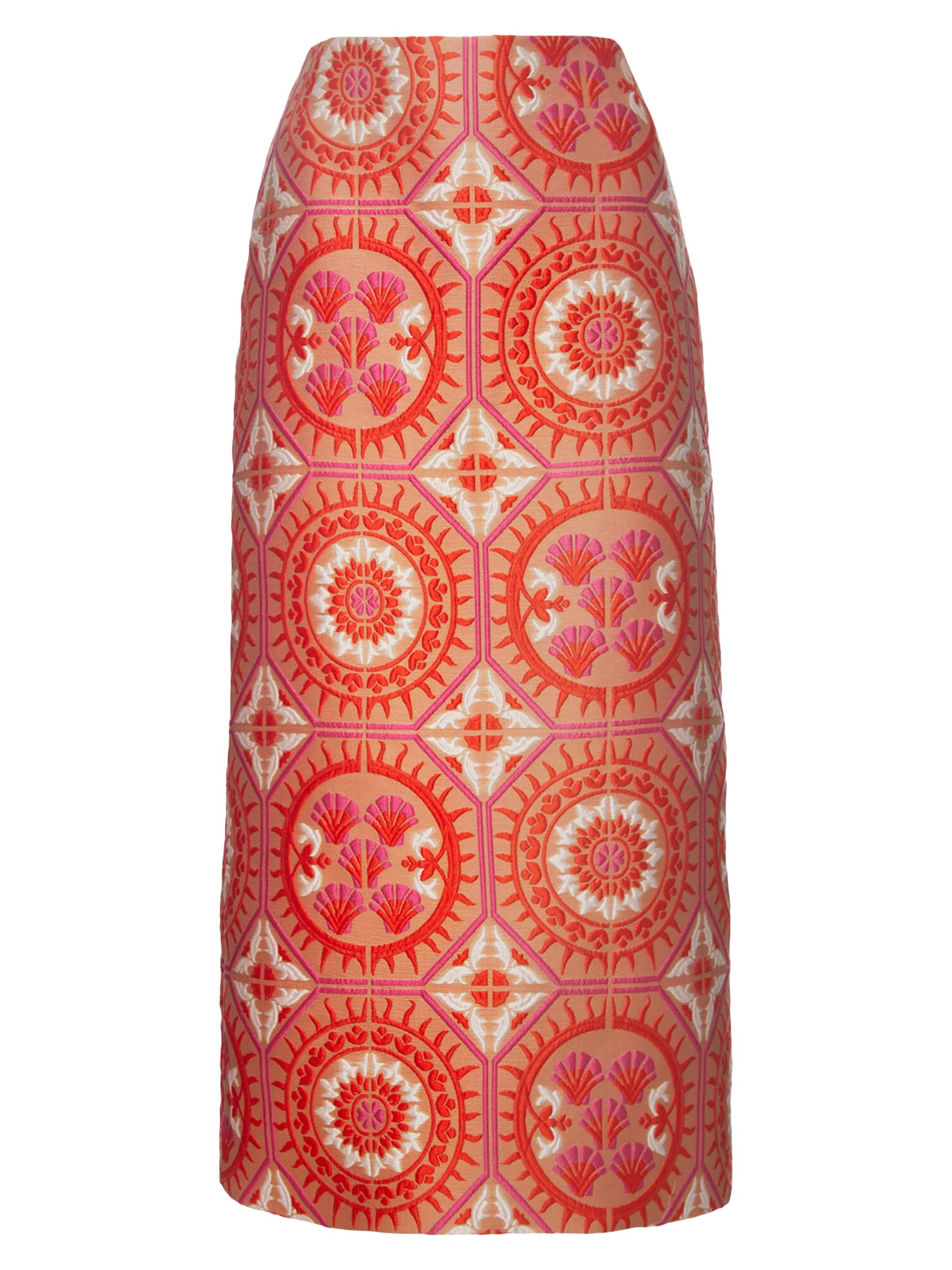 Women’s Pencil Skirt – Sun Jacquard Orange – Size XL