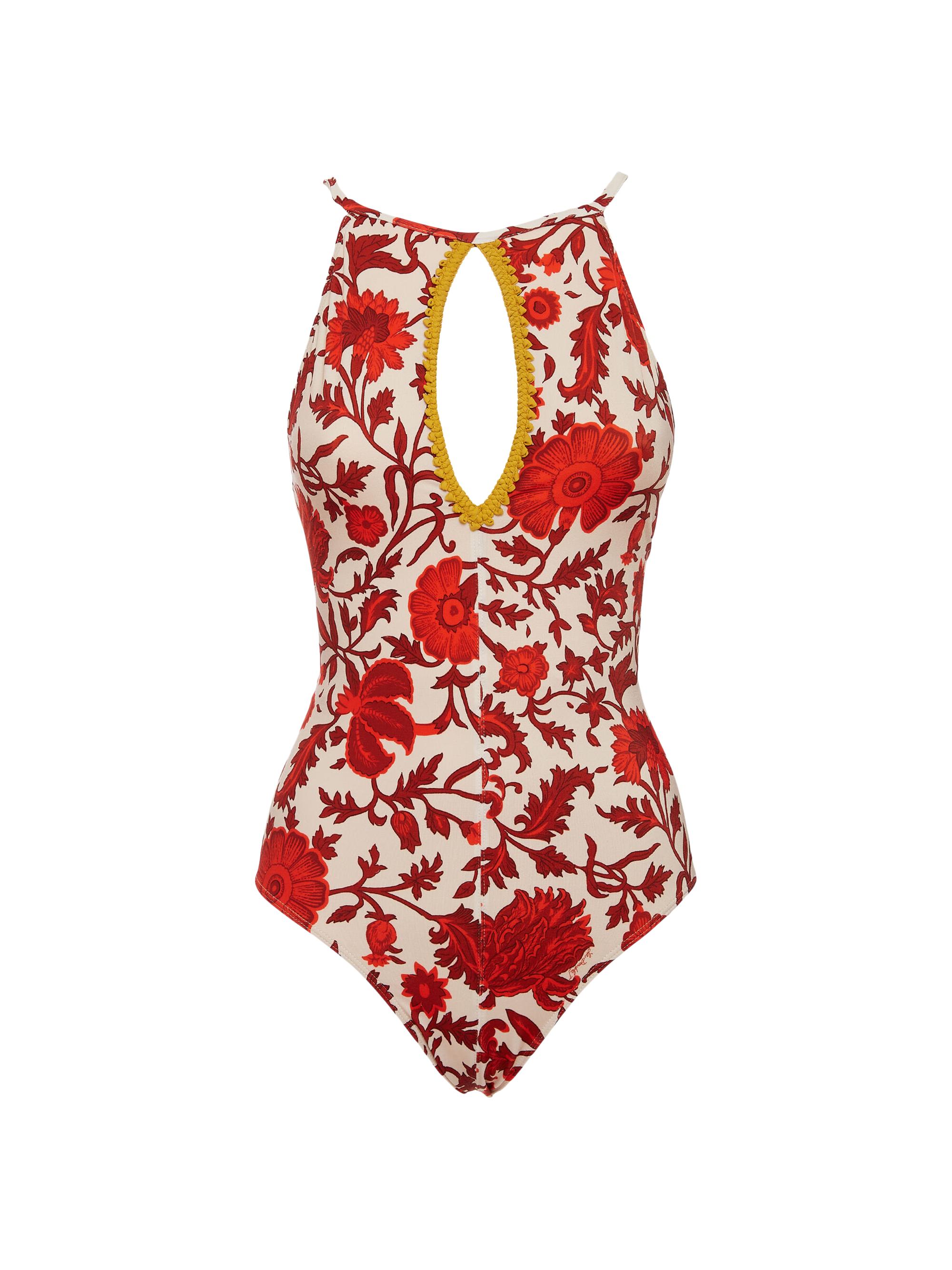 La DoubleJ Women's Fonda Swimsuit - Dragonflower Mini Red