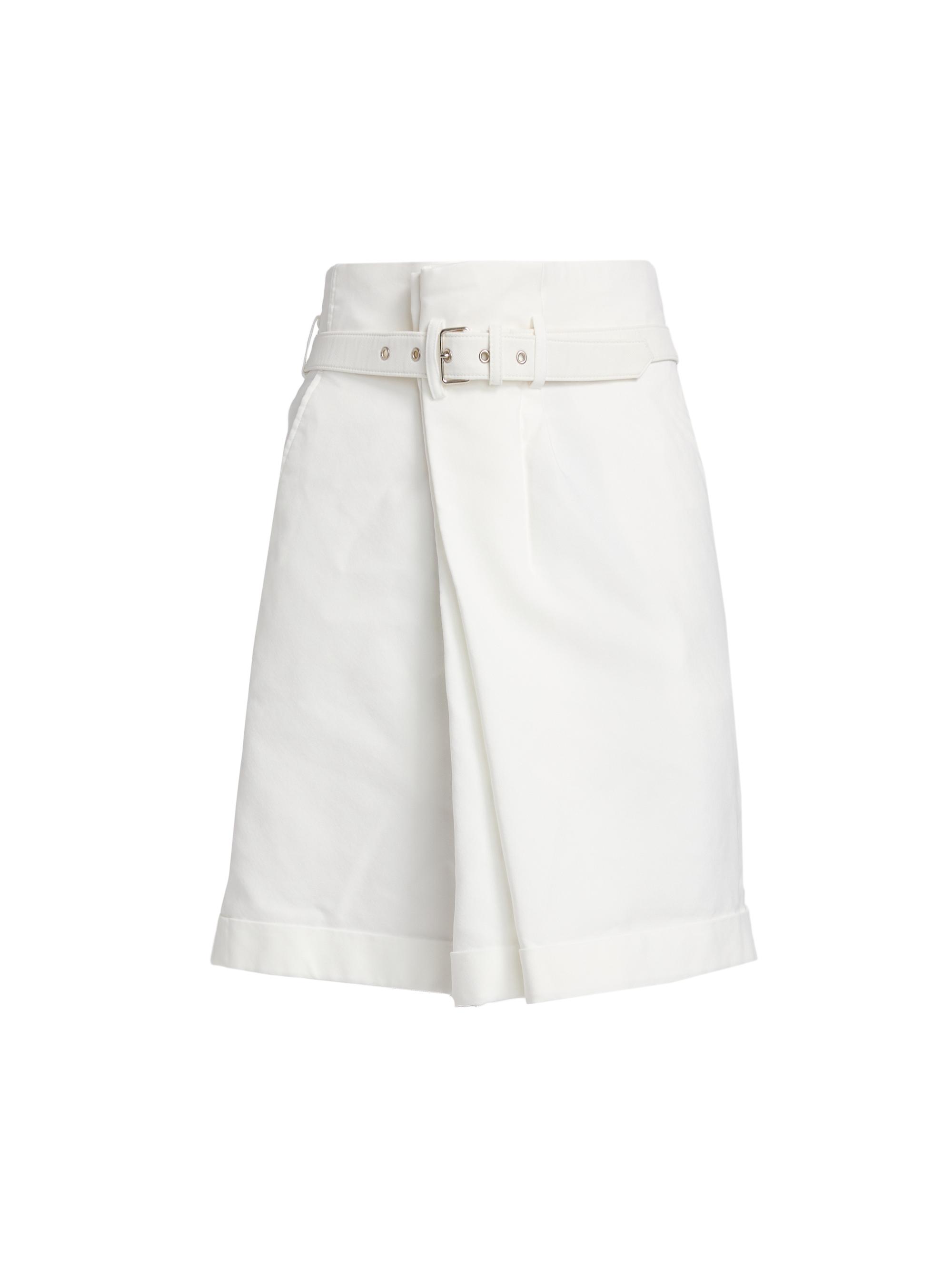 Comme des Garçons Women's Pleated Belted Skirt - White