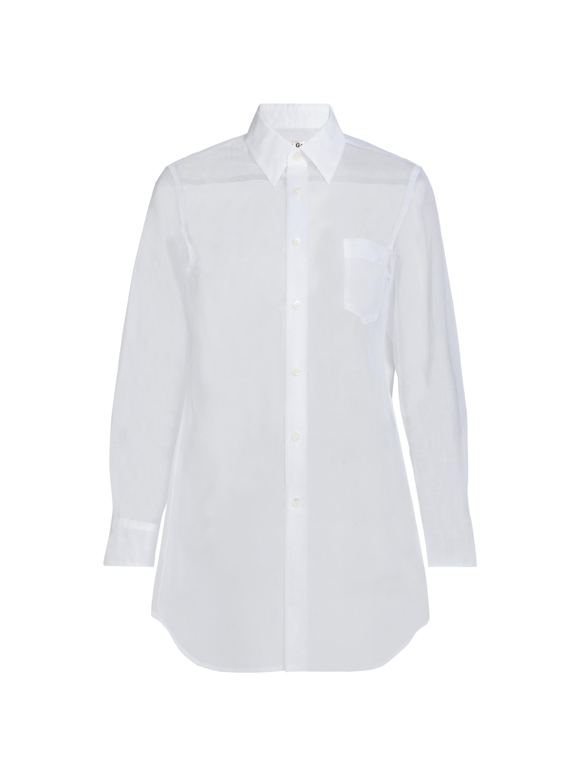 Comme des Garçons Women's Nylon Sheer Blouse - White