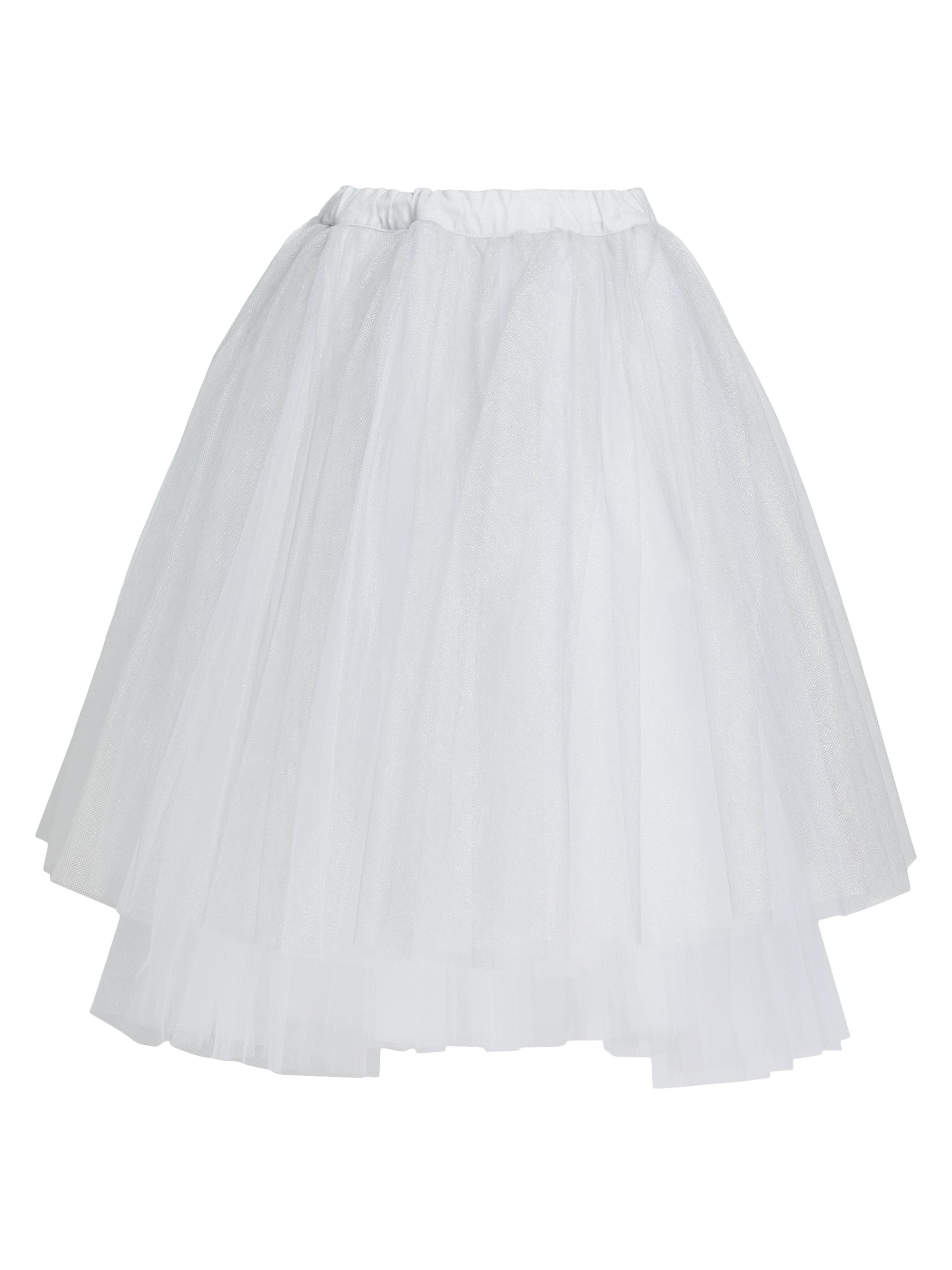 Comme des Garçons Women's Tulle Metallic Midi-Skirt - White