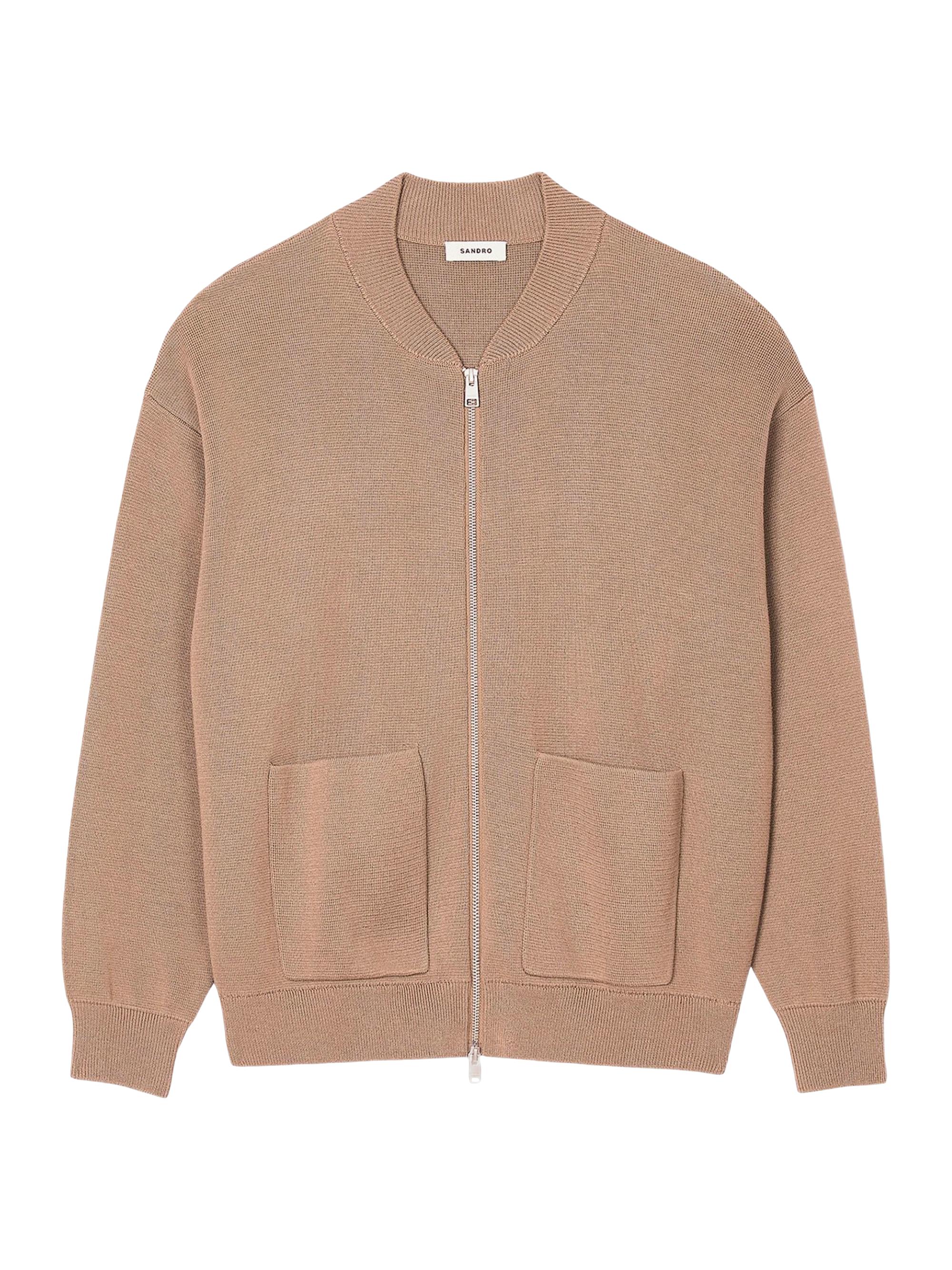 Sandro Men's Knit Jacket - Dark Sand