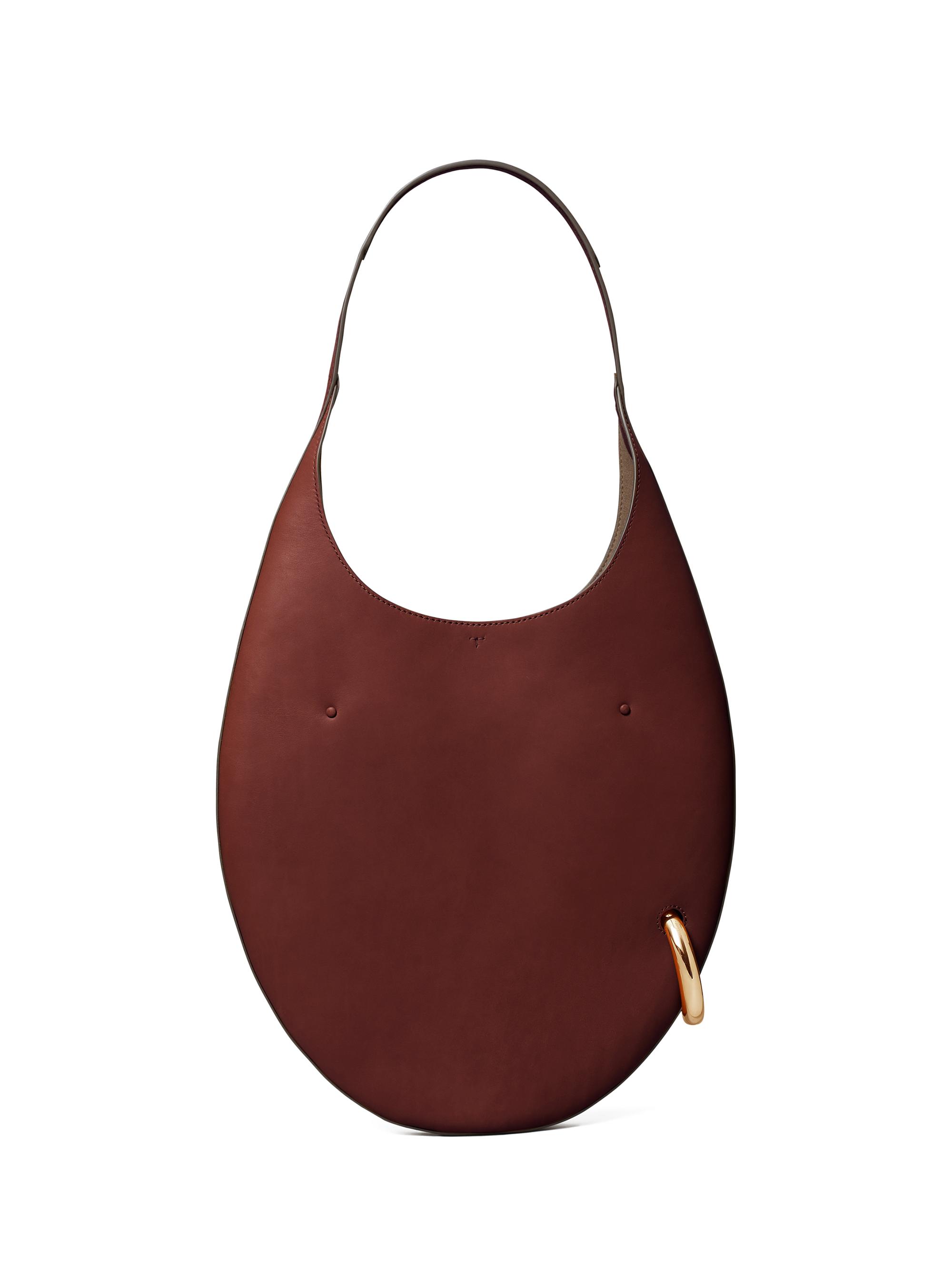 Tory Burch Women's Pierced Leather Shoulder Bag - Dark Cabernet