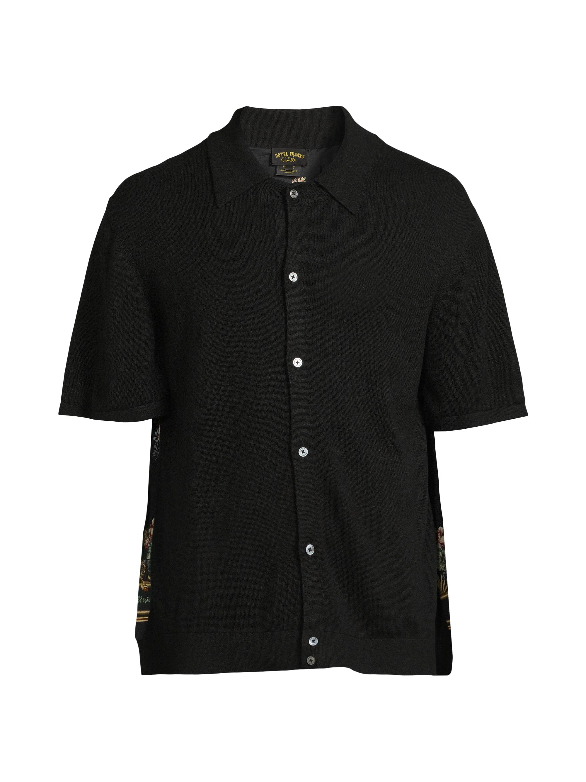 Amiri Arts District Camp Faux Leather Short-Sleeve Shirt | Saks