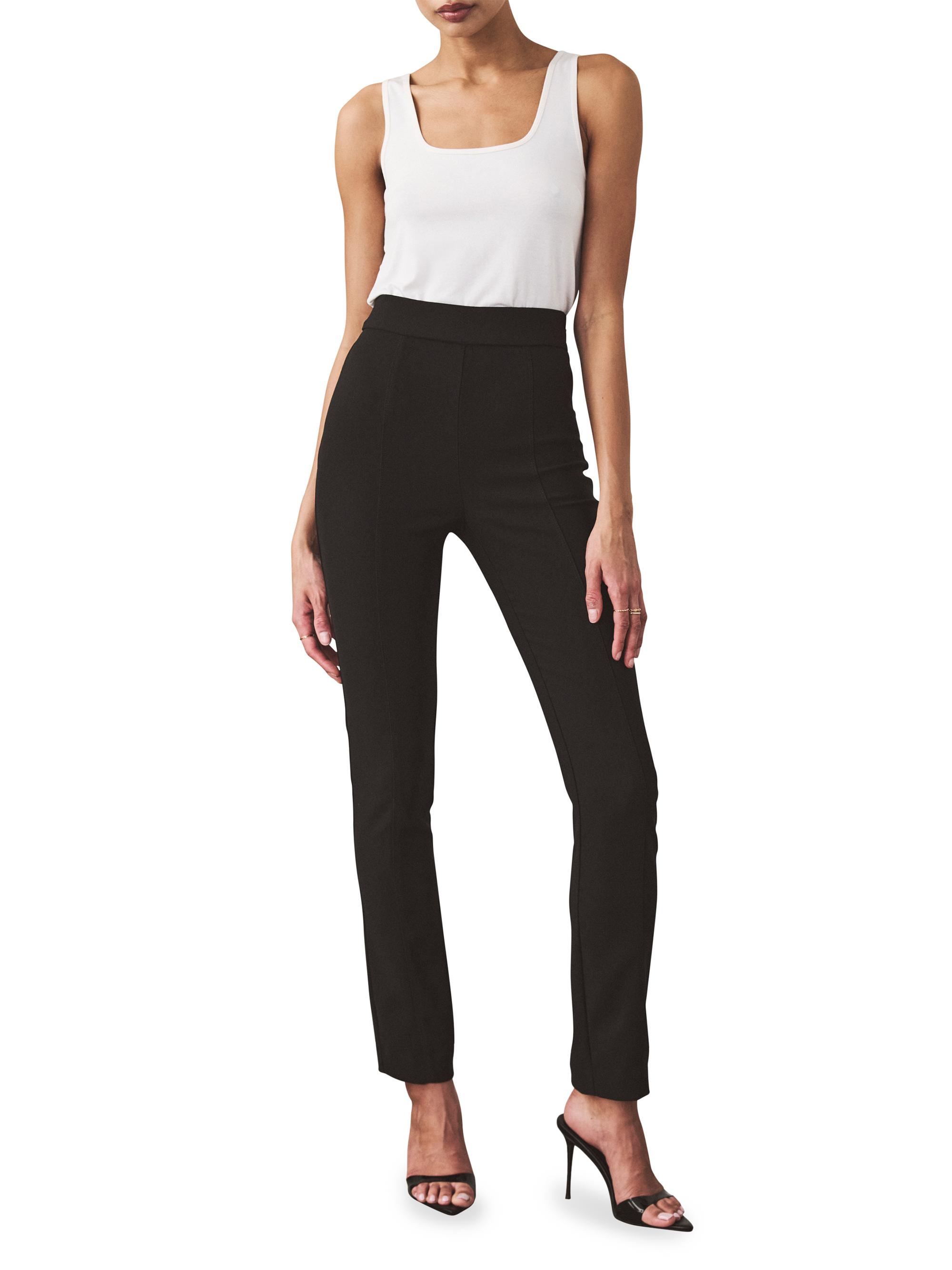 slim fit cigarette pants Artemis Diciero Women's Elvira Crepe Slim-Fit Cigarette Pants - Black