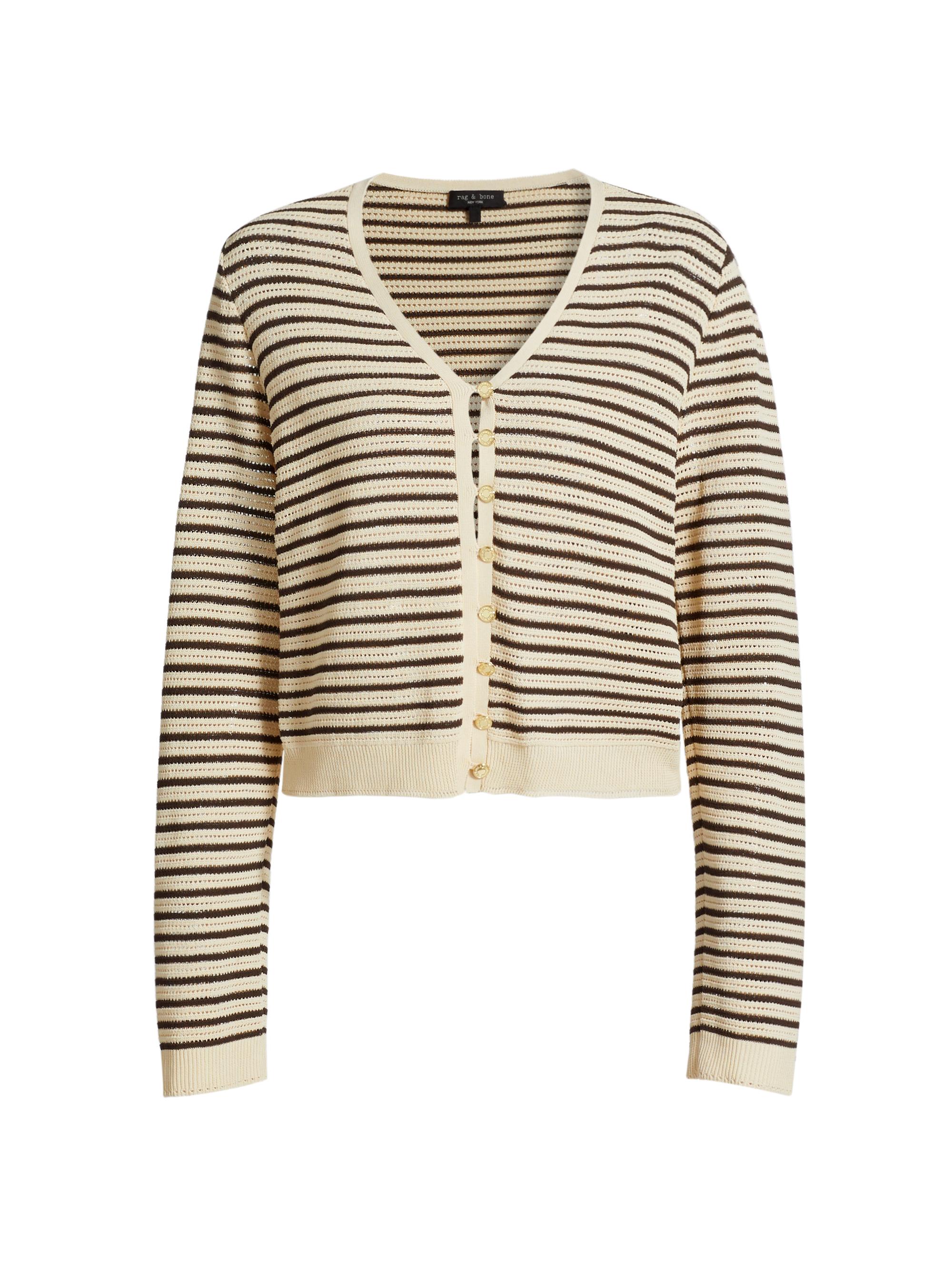 rag & bone Women's Zoey Striped Knit Cardigan - Beige Multi