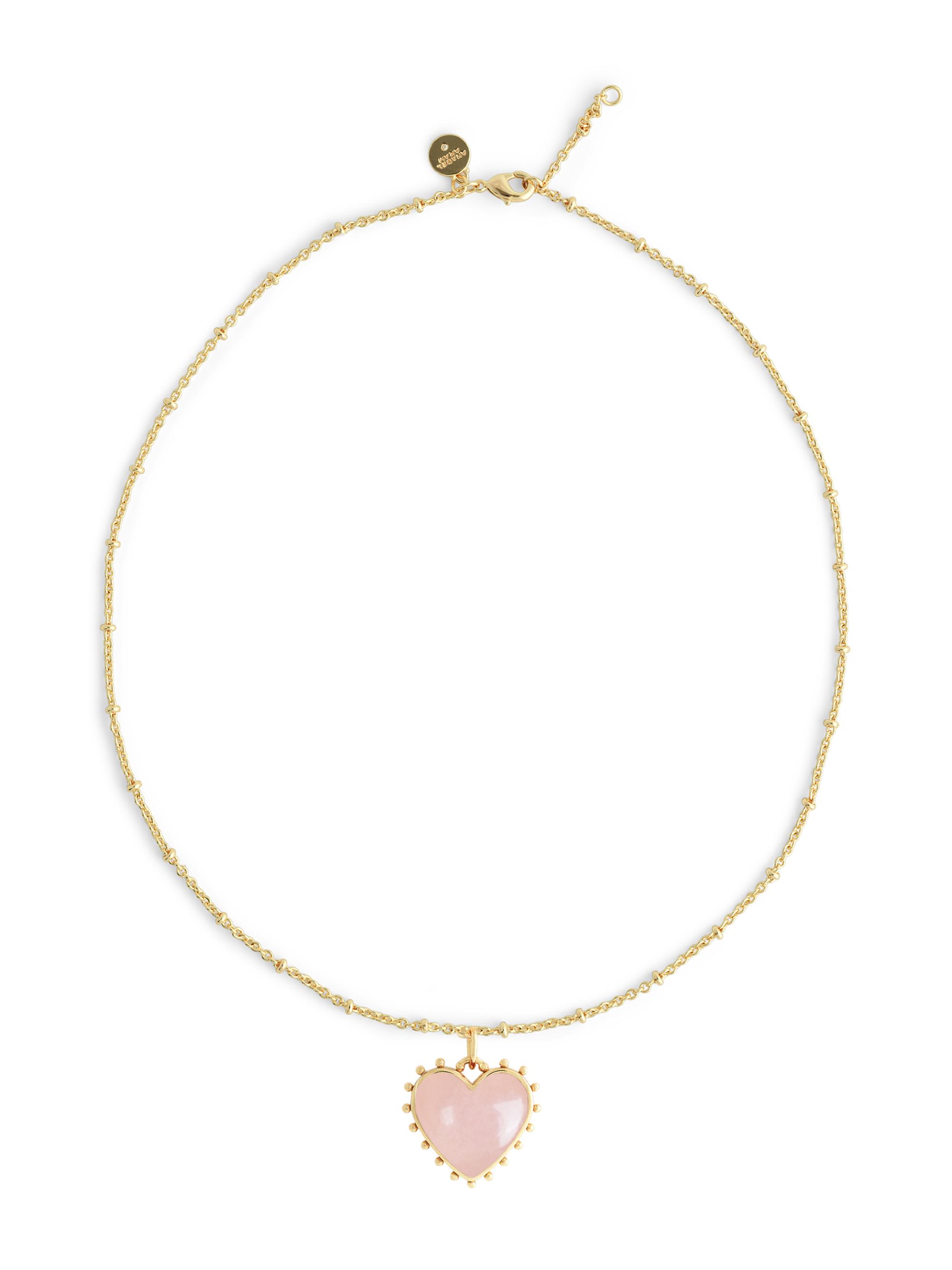 Anabel Aram Women's Heart 18K-Gold-Plated & Gemstone Heart Pendant Necklace - Rose Quartz