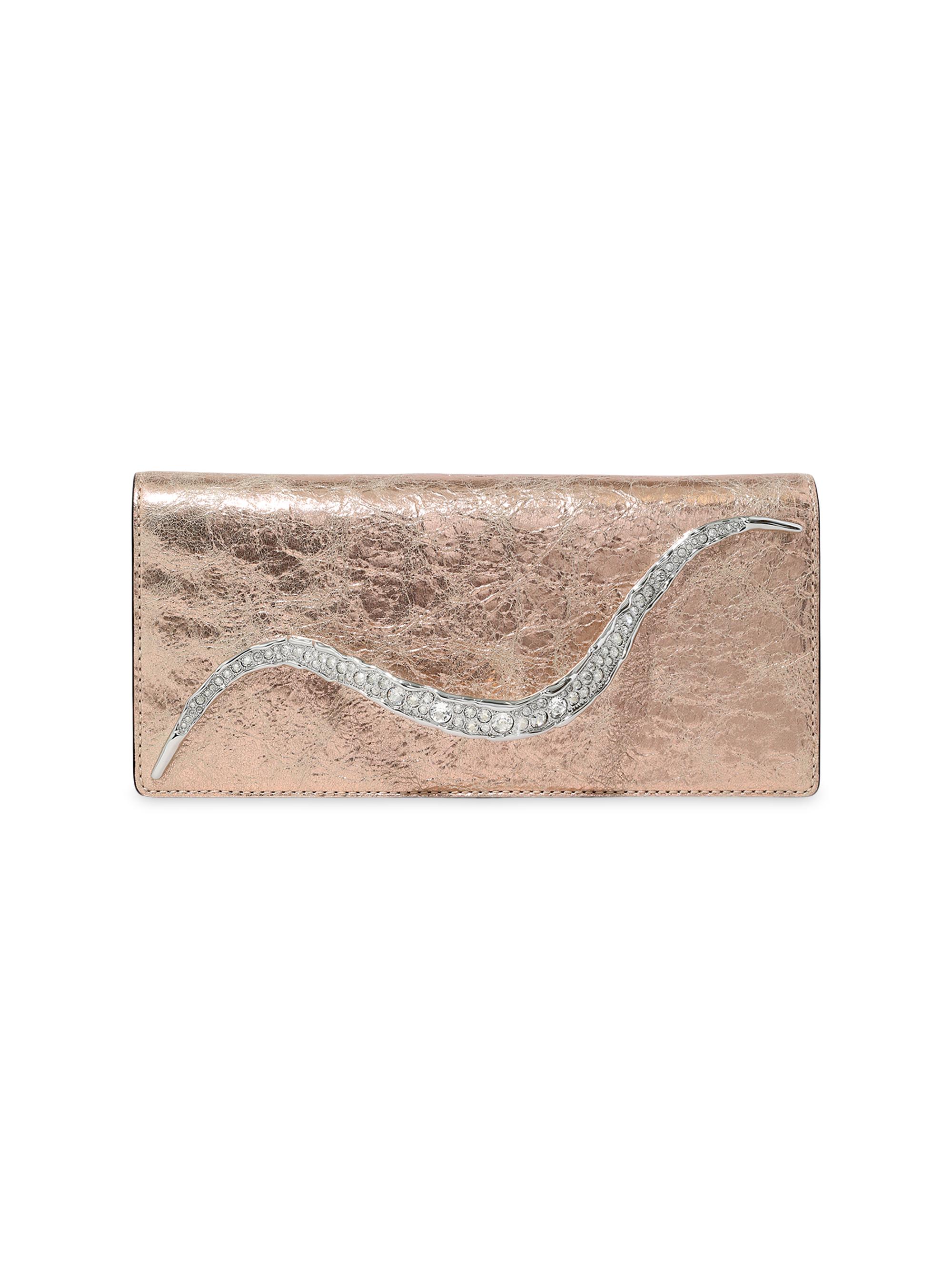Alexis Bittar Women's Crystal Curve Satin Clutch - Crushed Rose Gold