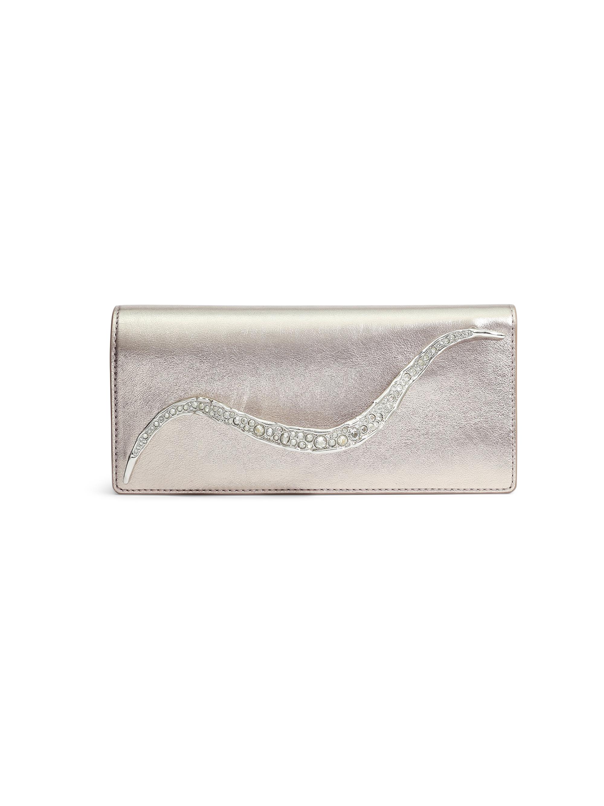 Alexis Bittar Women's Crystal Curve Metallic Leather Clutch - Champagne