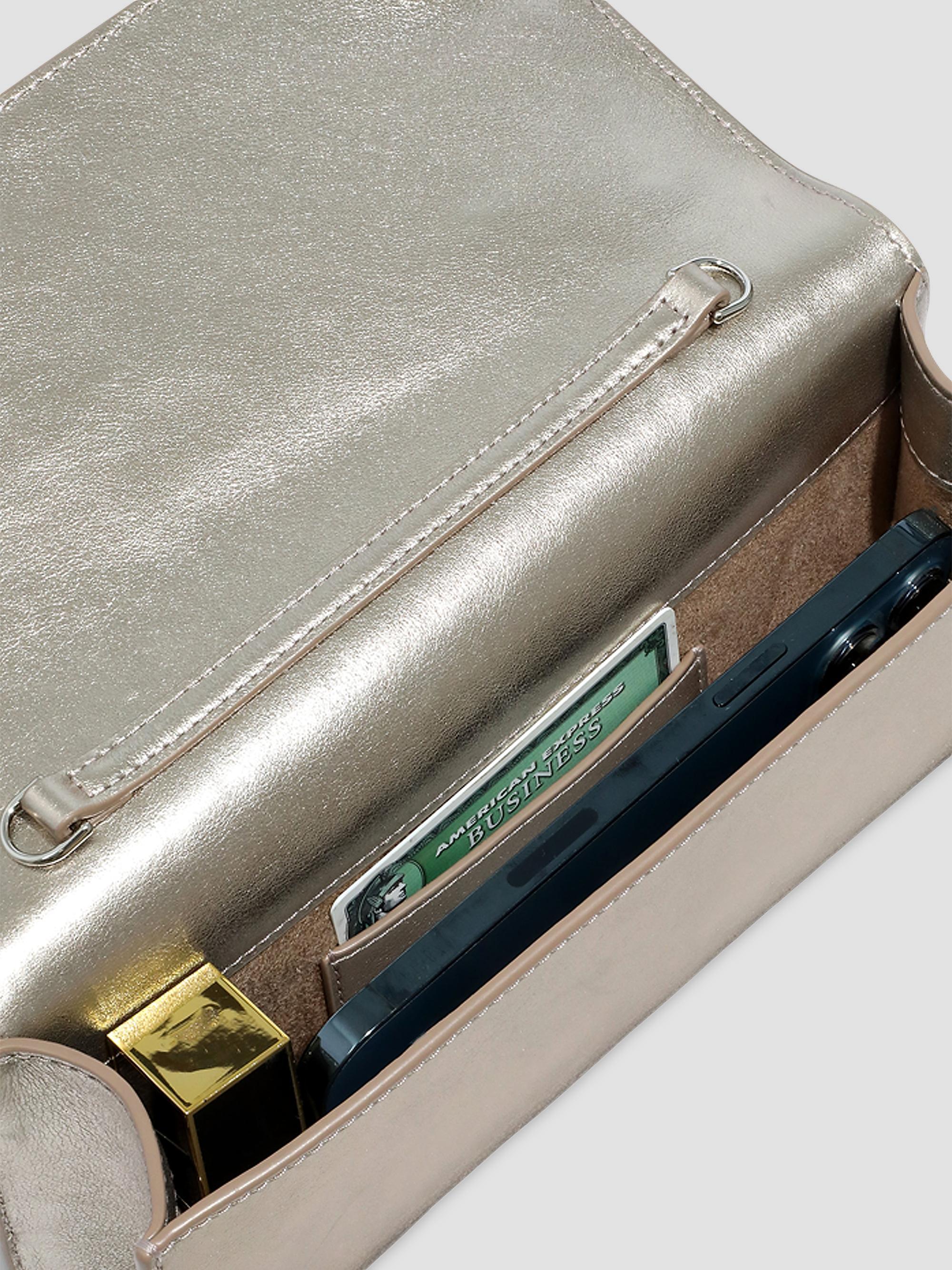 Alexis Bittar Crystal Curve Metallic Leather Clutch | Saks Fifth