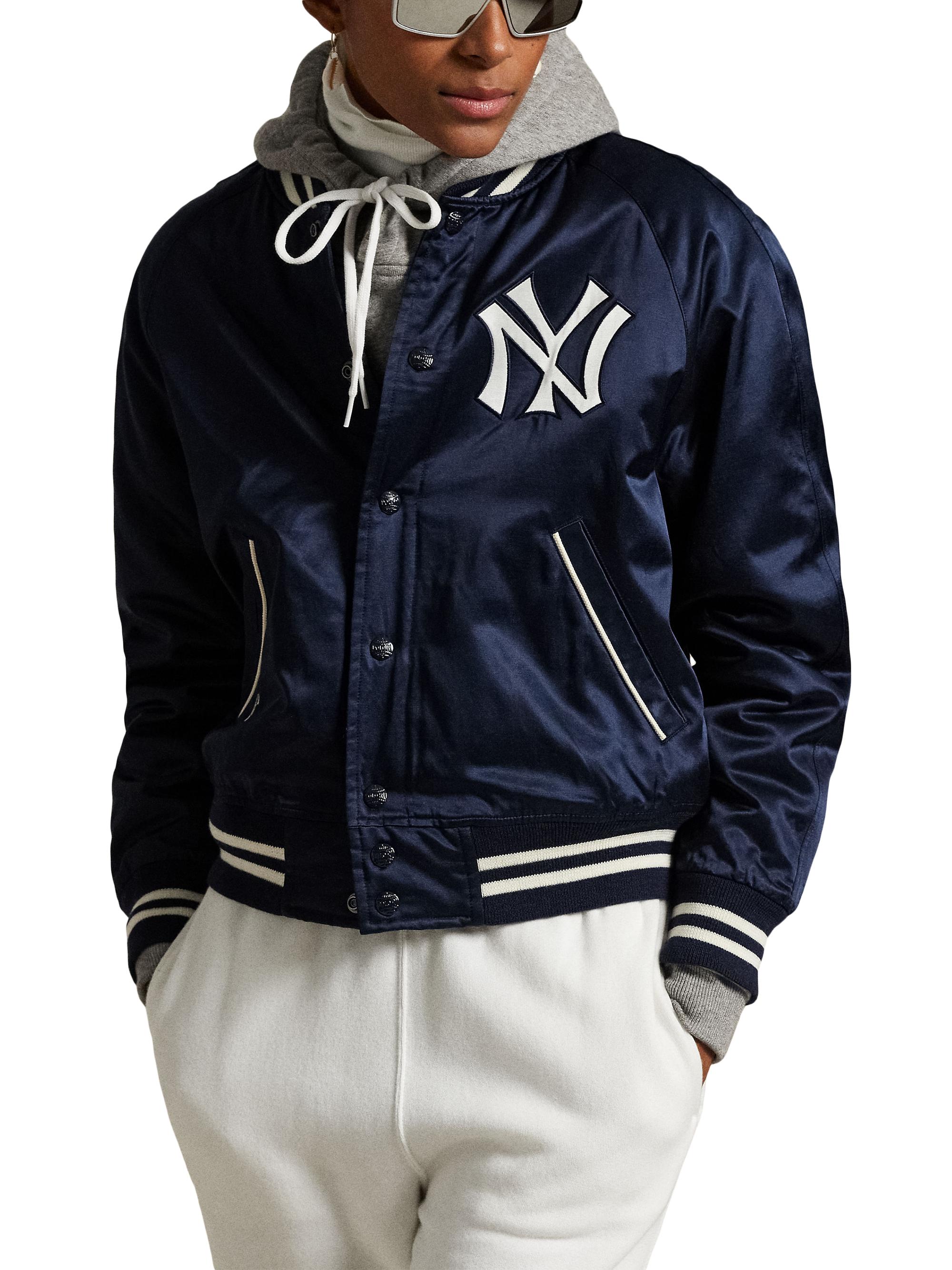 Polo Ralph Lauren Women's New York Yankees Satin Bomber Jacket - Aviator Navy
