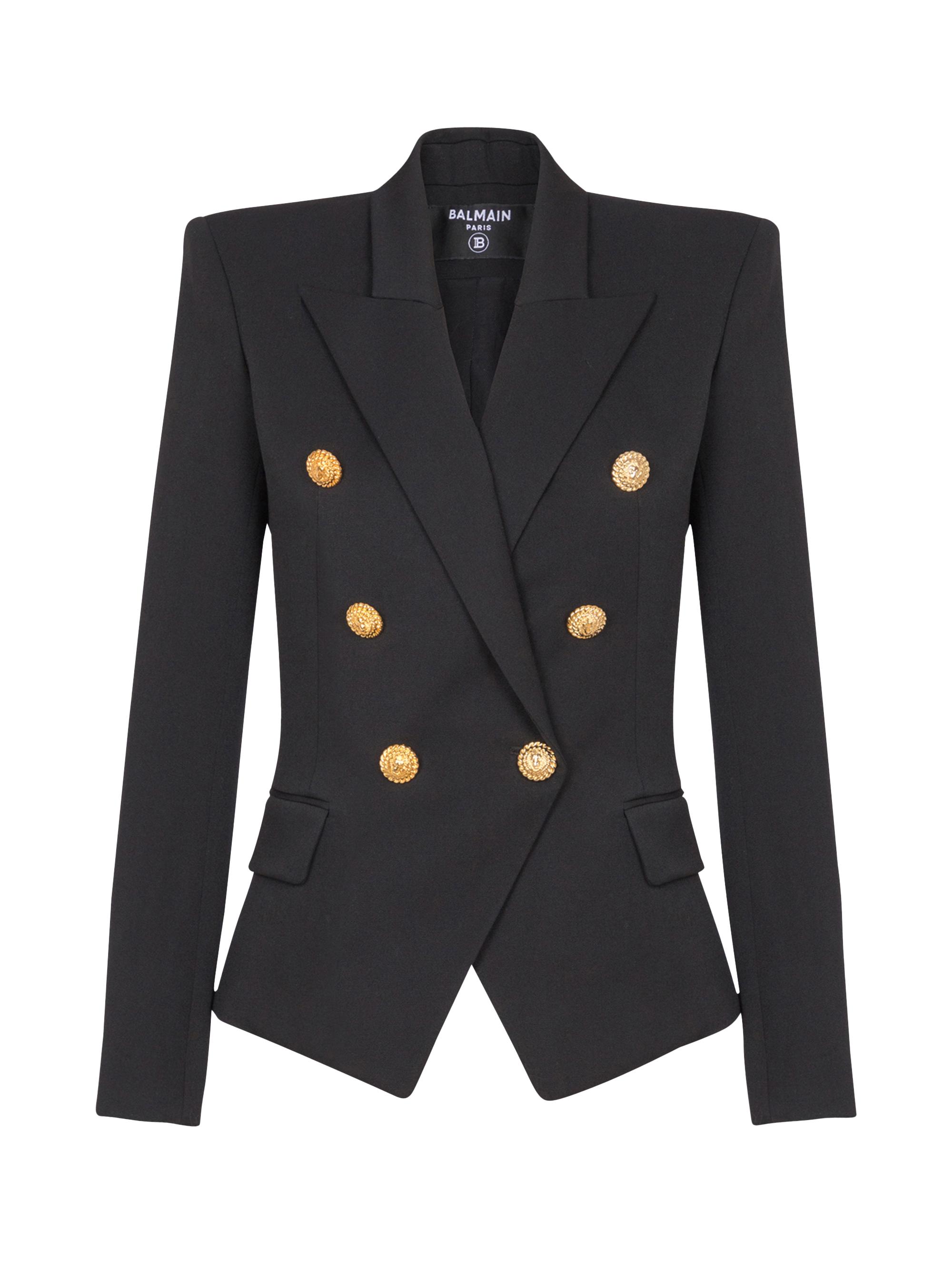 Balmain Women's Wool Double-Breasted Jacket - Noir
