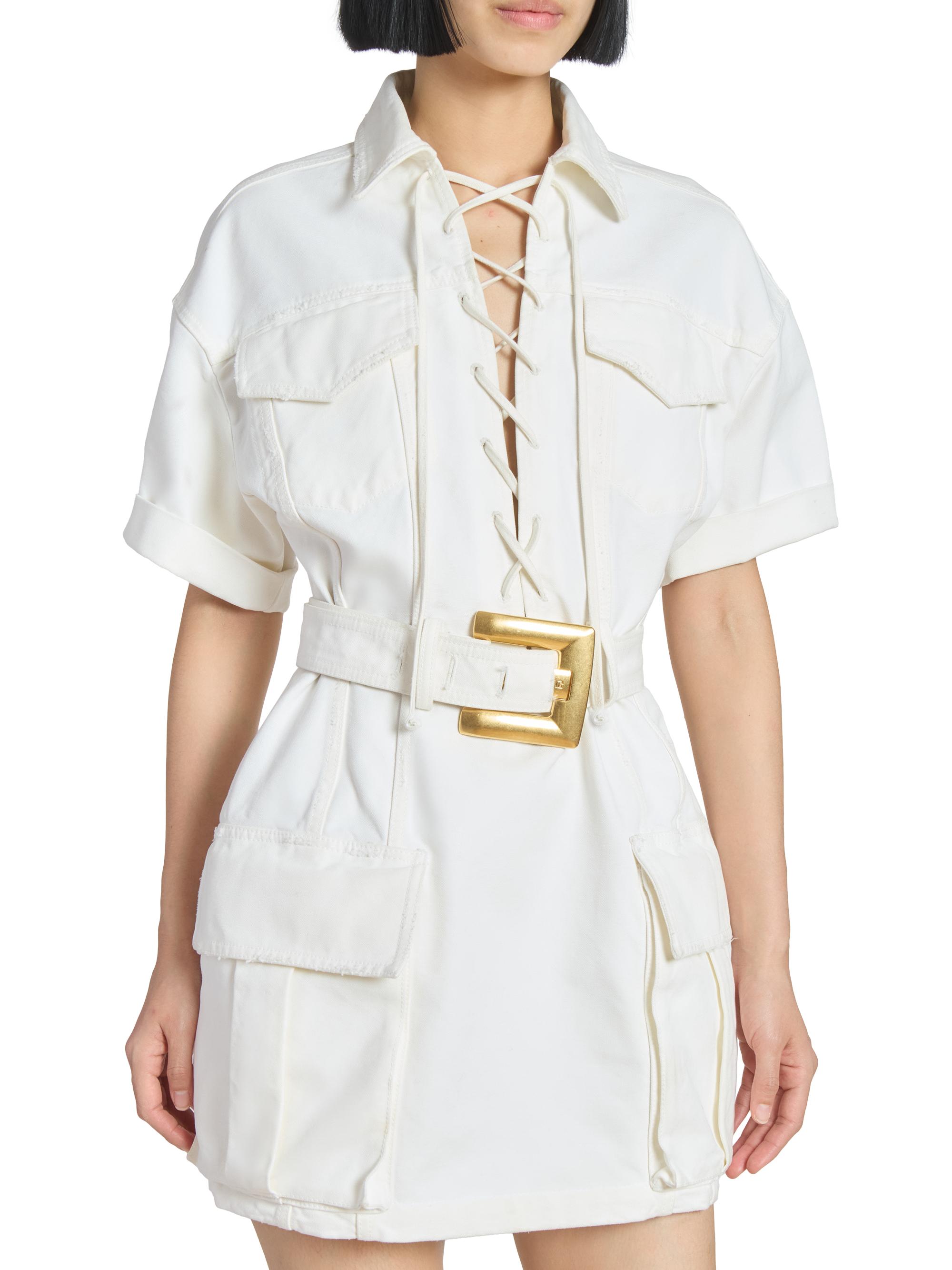 white christmas dresses BALMAIN Denim Mini Dress main image 0