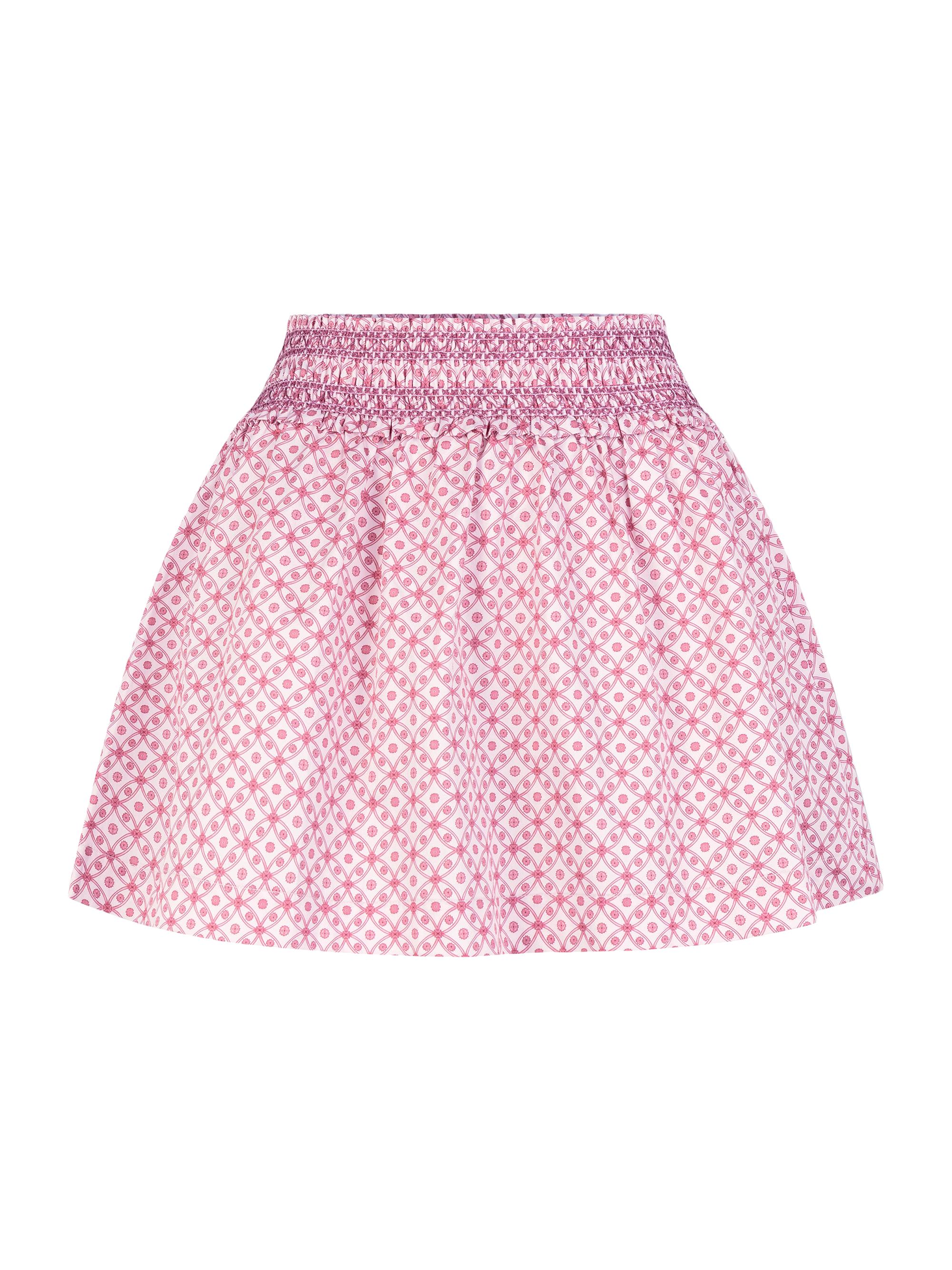 Hill House Home Women's The Delphine Mini Nap Skirt - Rose Circular Lattice