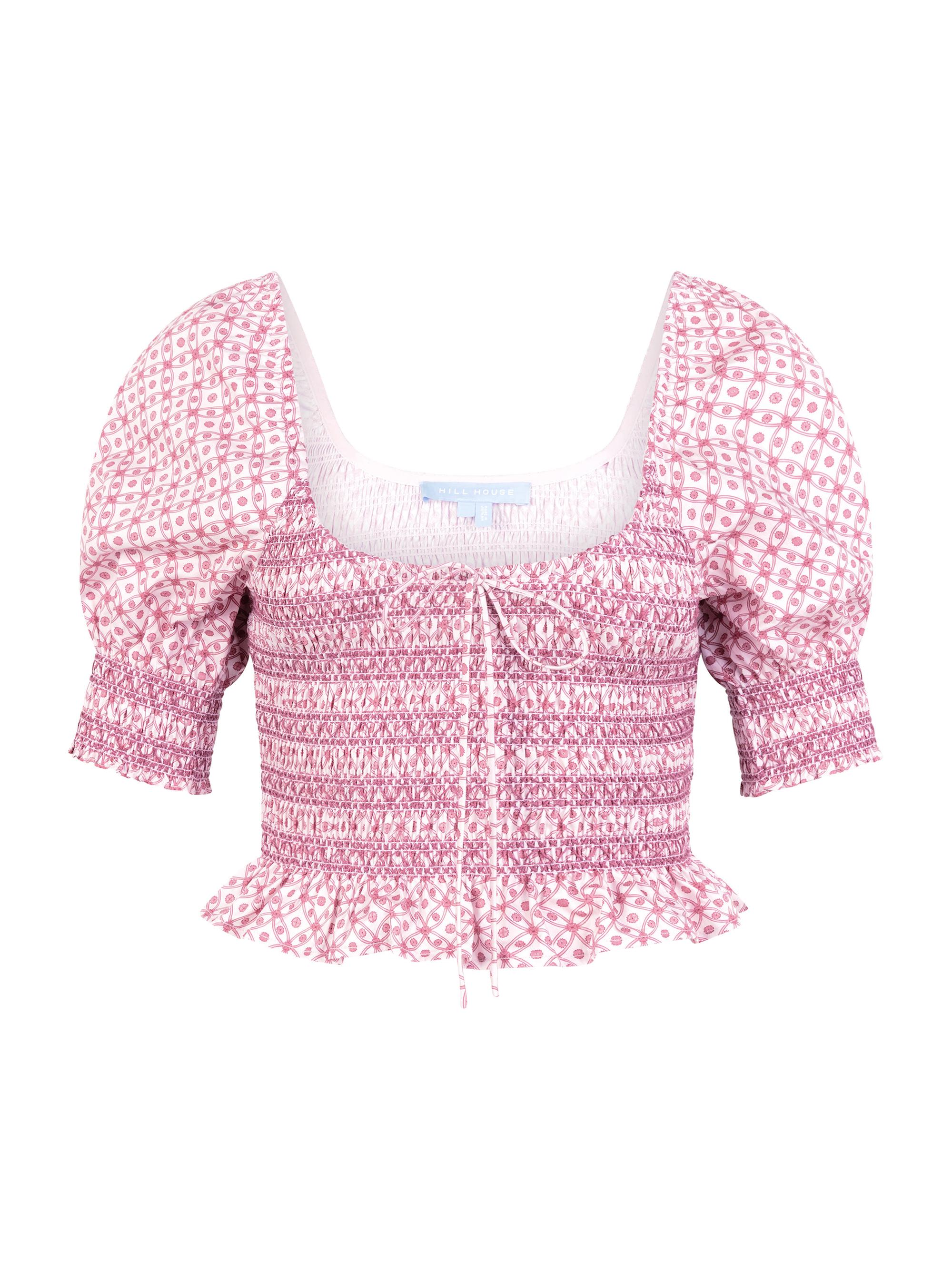 Hill House Home Women's The Madeline Nap Top - Rose Circular Lattice