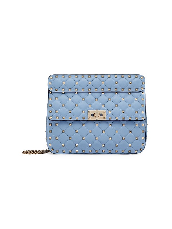 LEATHER QUILTED MEDIUM POUCH IBIZA BLUE LEATHER QUILTED MEDIUM POUCH IBIZA BLUE