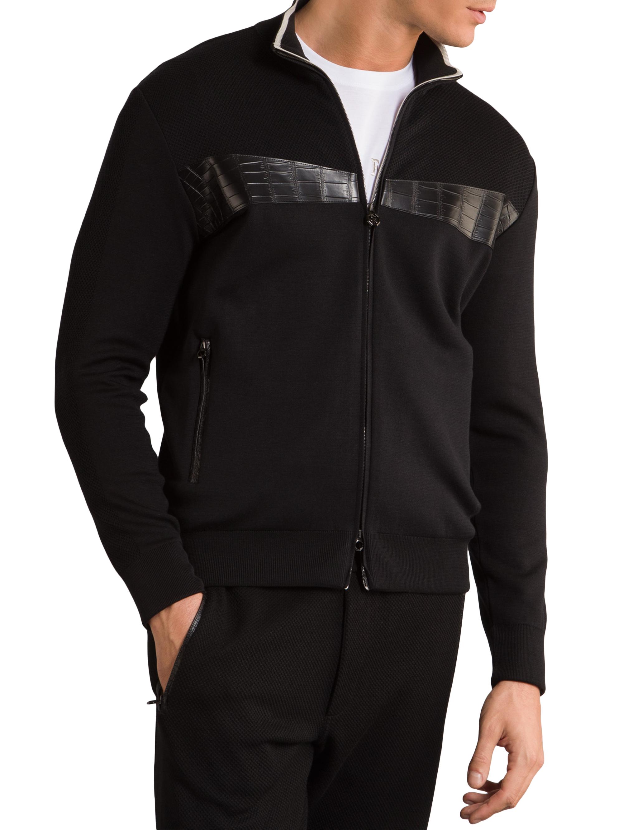 Stefano Ricci Men's Full Zip Sweater - Black
