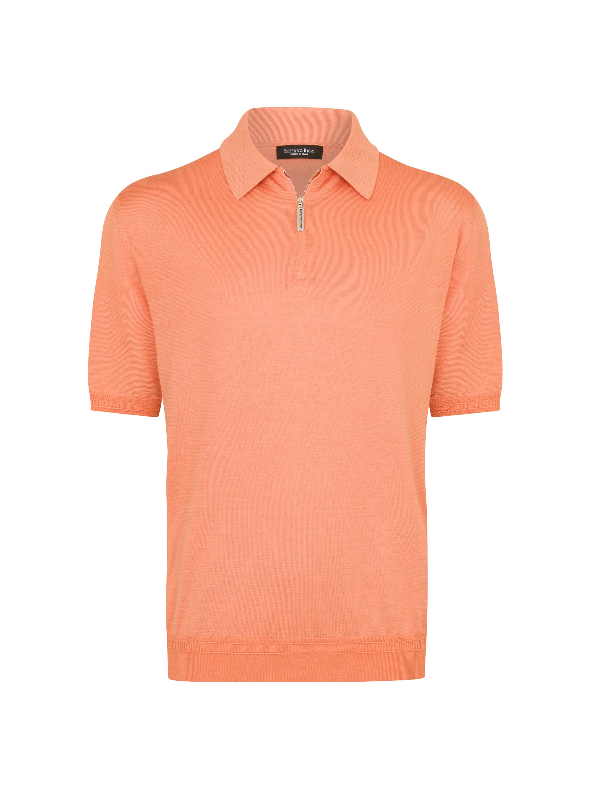 Stefano Ricci Men's Zip Polo Shirt - Orange