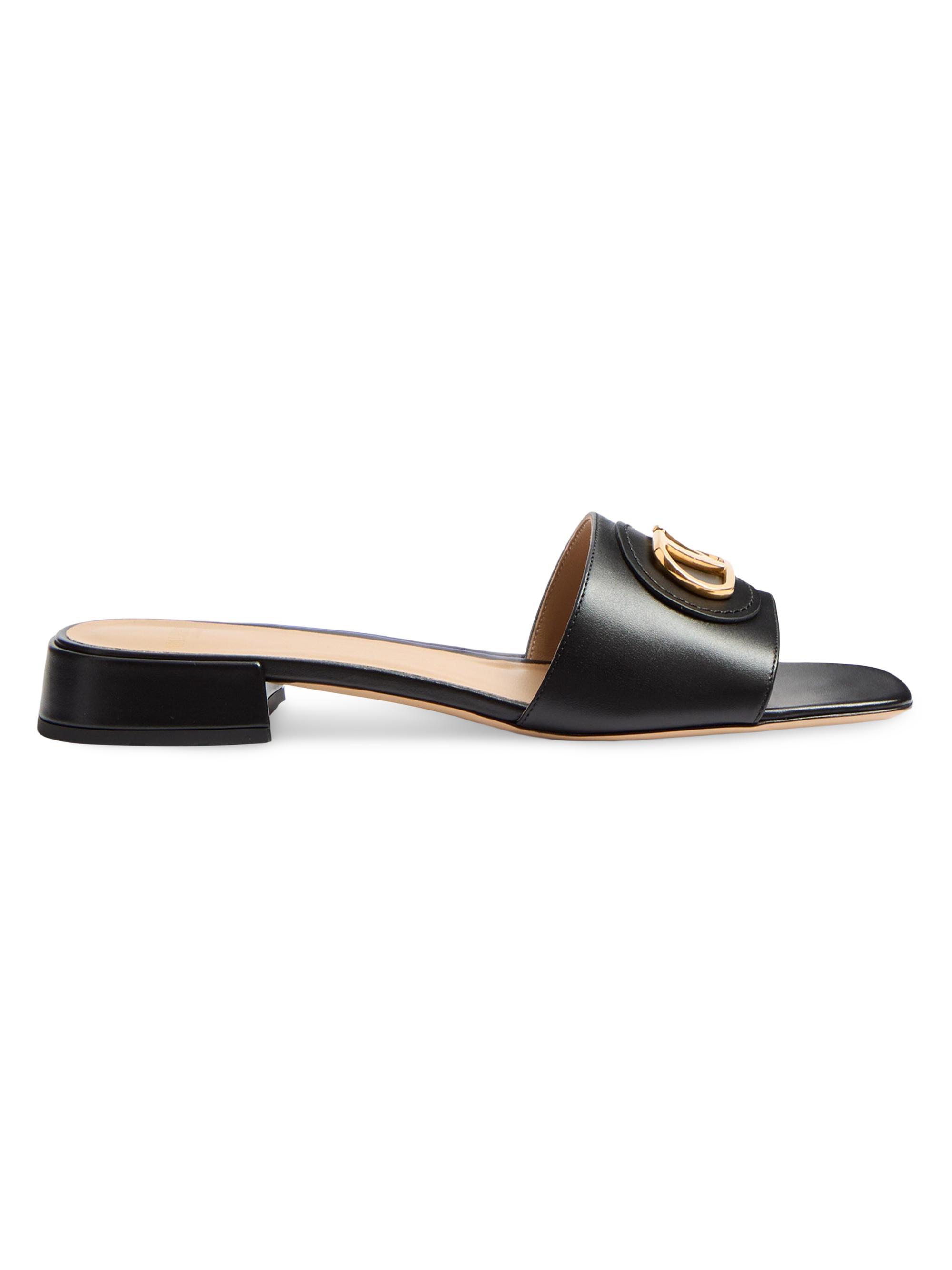 Valentino ヴァレンティノ　Vロゴ　パンプス　サンダル Vlogo Signature Slide Sandal In Grainy Cowhide With Accessory for