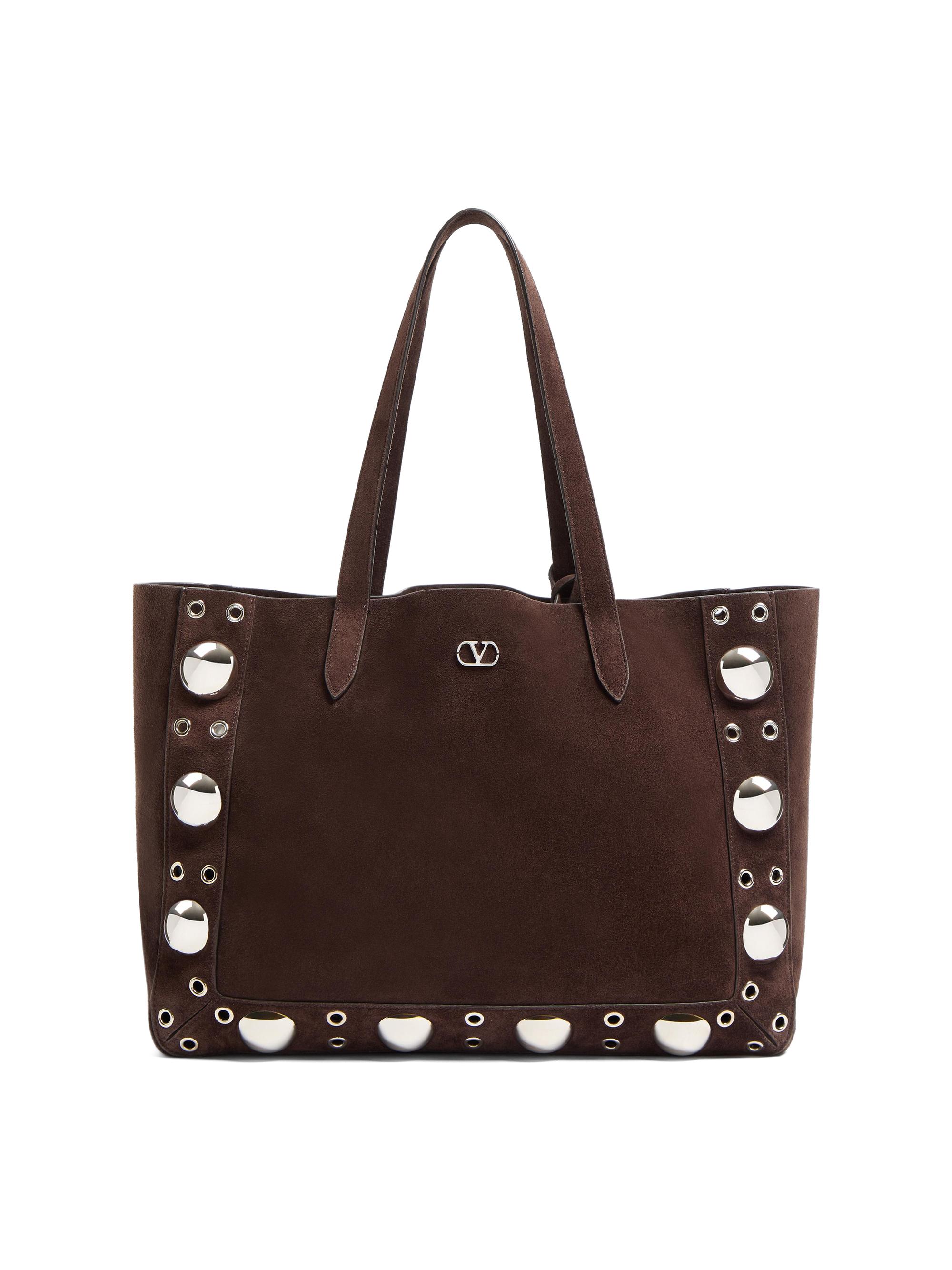 Valentino Garavani Women's  Nellcôte Suede Shopping Bag - Testa Di Moro