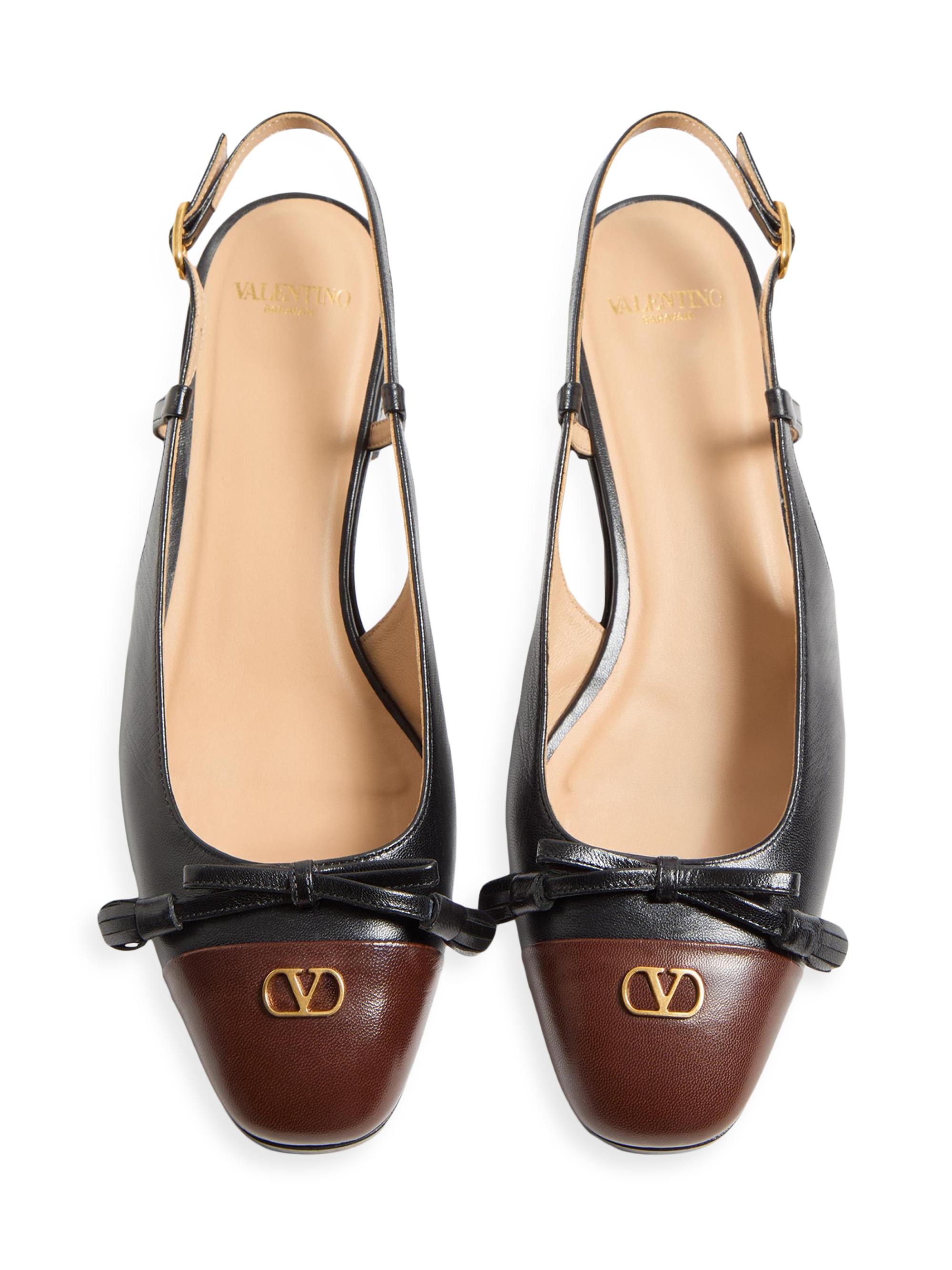 Valentino Garavani Valet Du Roi Kid Slingback Ballerinas