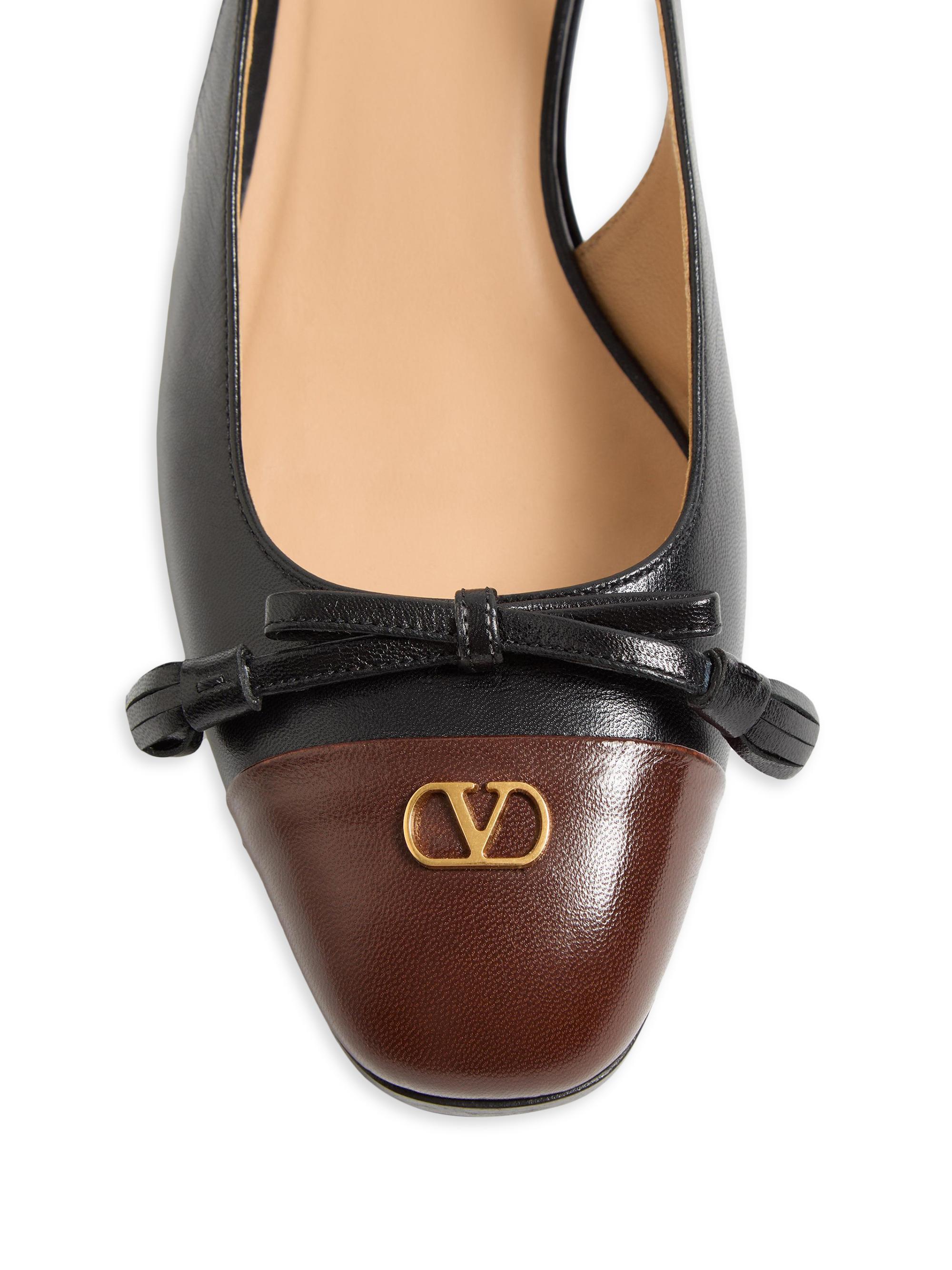 Valentino Garavani Valet Du Roi Kid Slingback Ballerinas