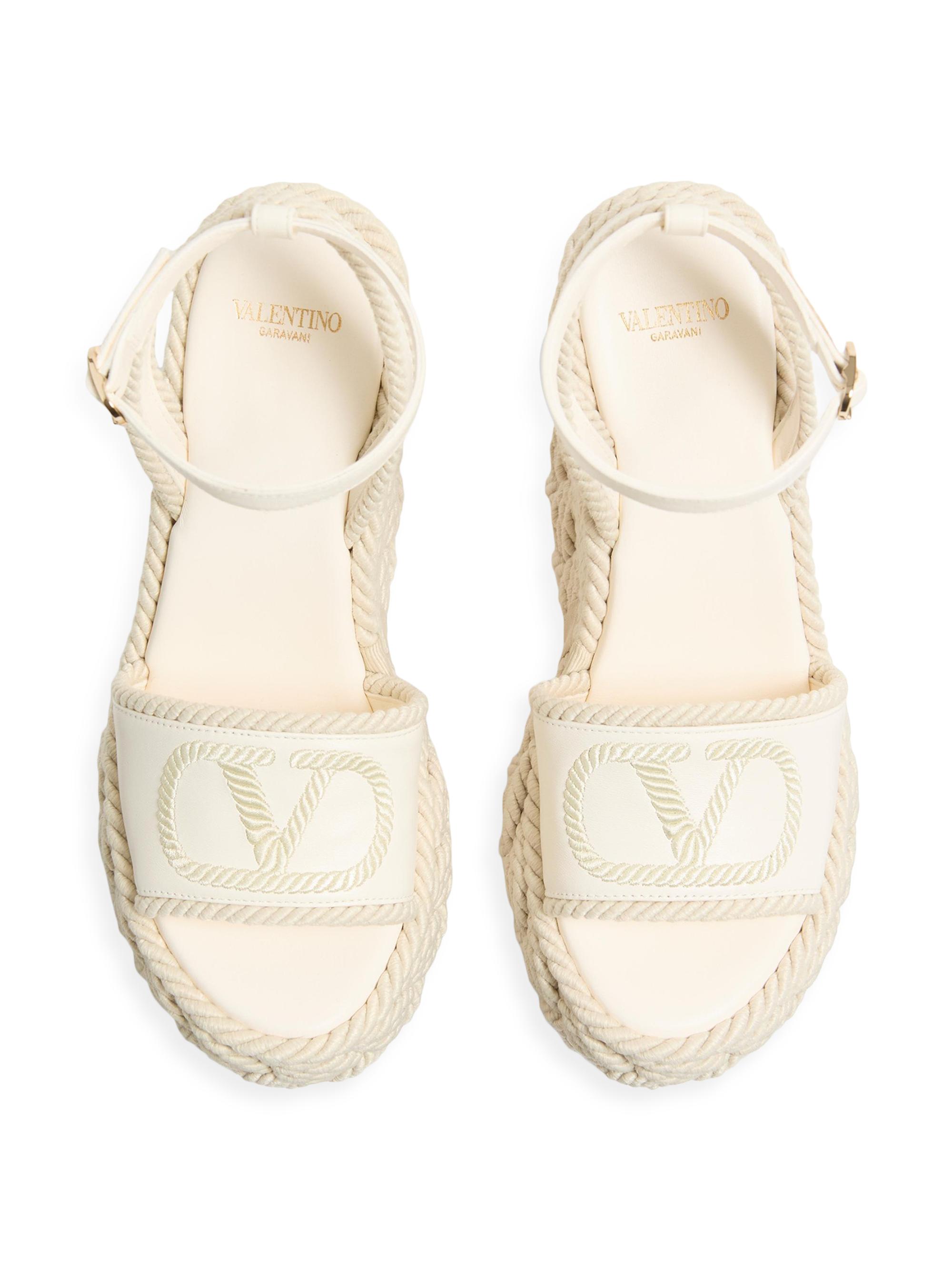 Valentino Garavani VLogo Torchon Wedge Sandals in Nappa 130MM