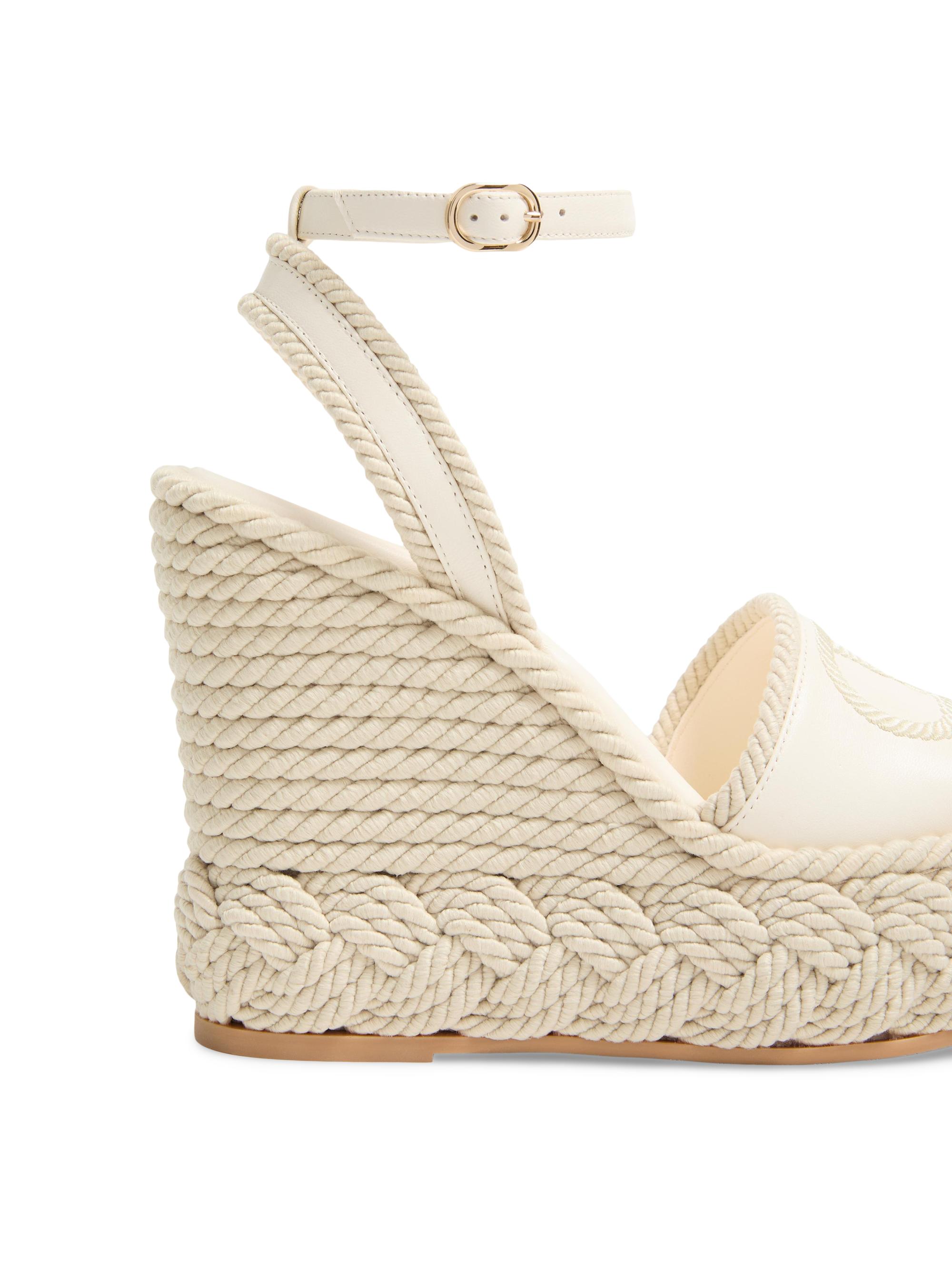 Valentino Garavani VLogo Torchon Wedge Sandals in Nappa 130MM