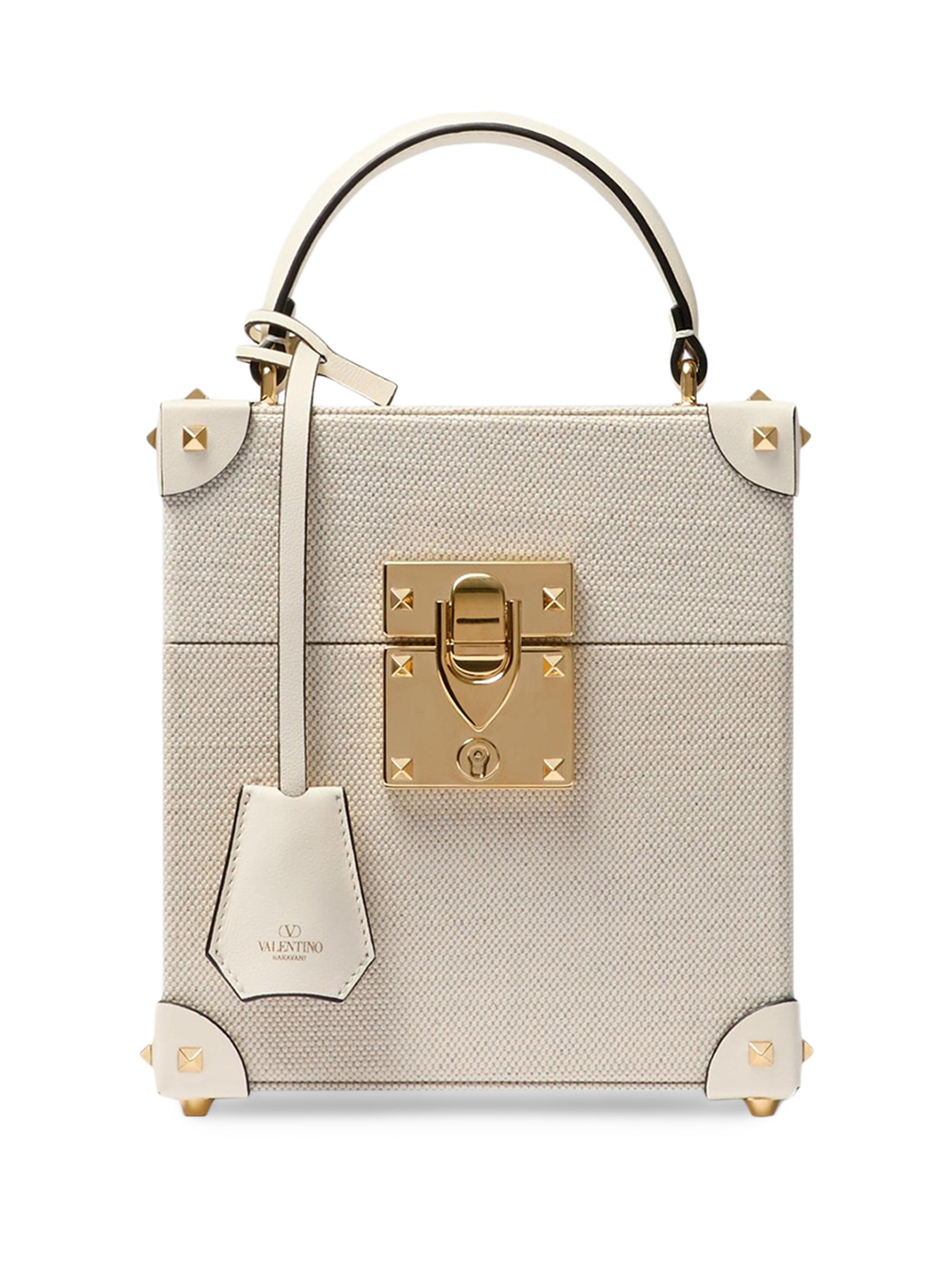 Valentino Garavani Perfume Case in Canvas and Calfskin - Natural