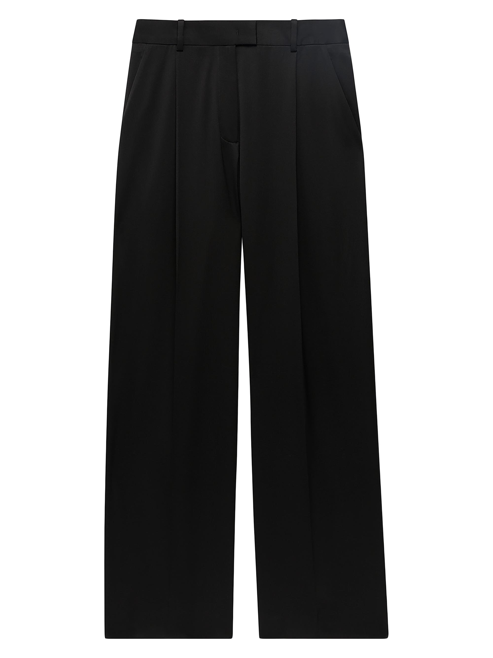 Another Tomorrow Women's Relaxed Wide Leg Pants - Black