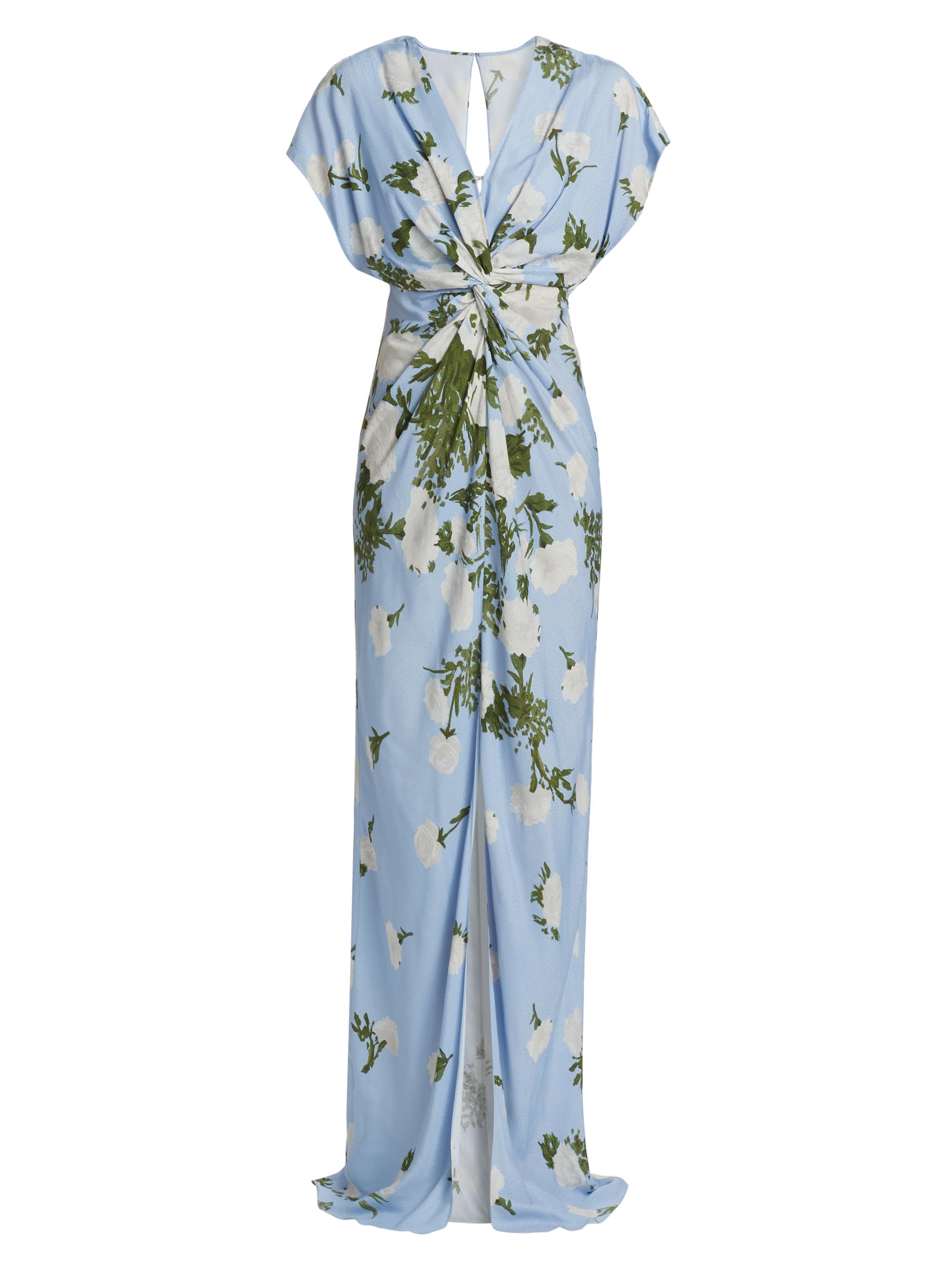 Prabal Gurung Women's Jackie Floral Twisted Gown - Blue Multi