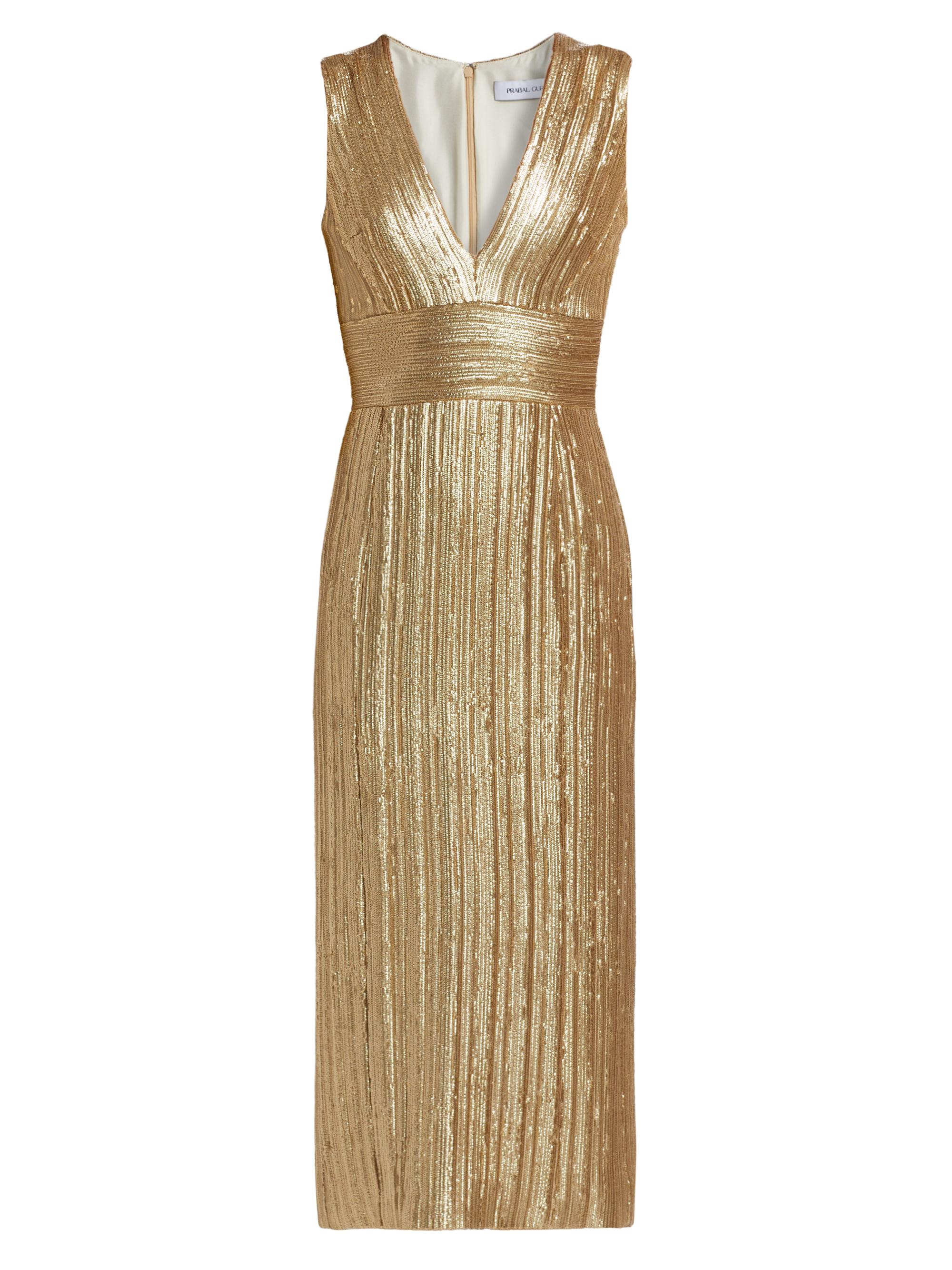 Prabal Gurung Women's Sequin Midi-Dress - Gold